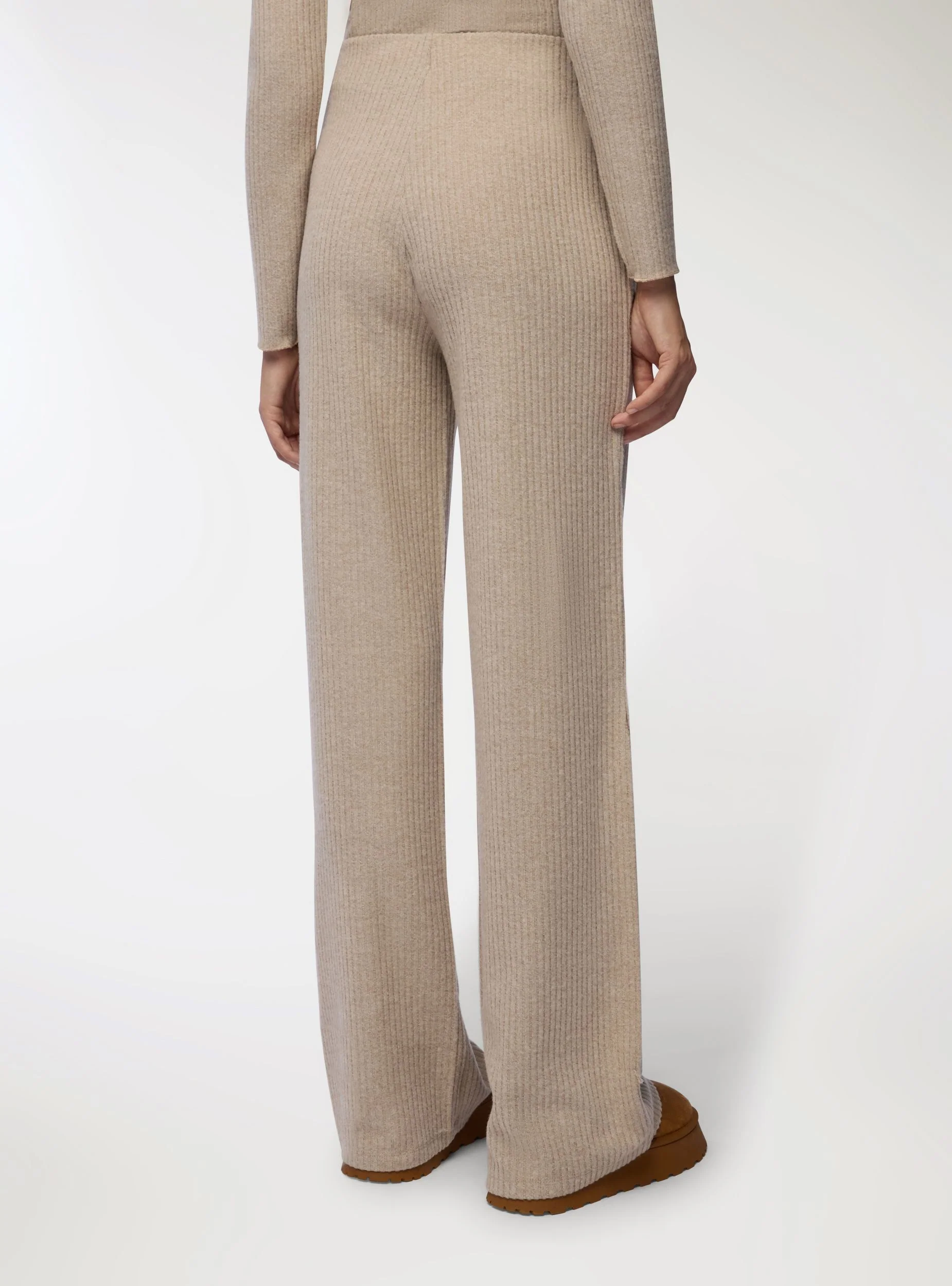 Pantaloni wide leg a coste tessuto caldo - Image 2