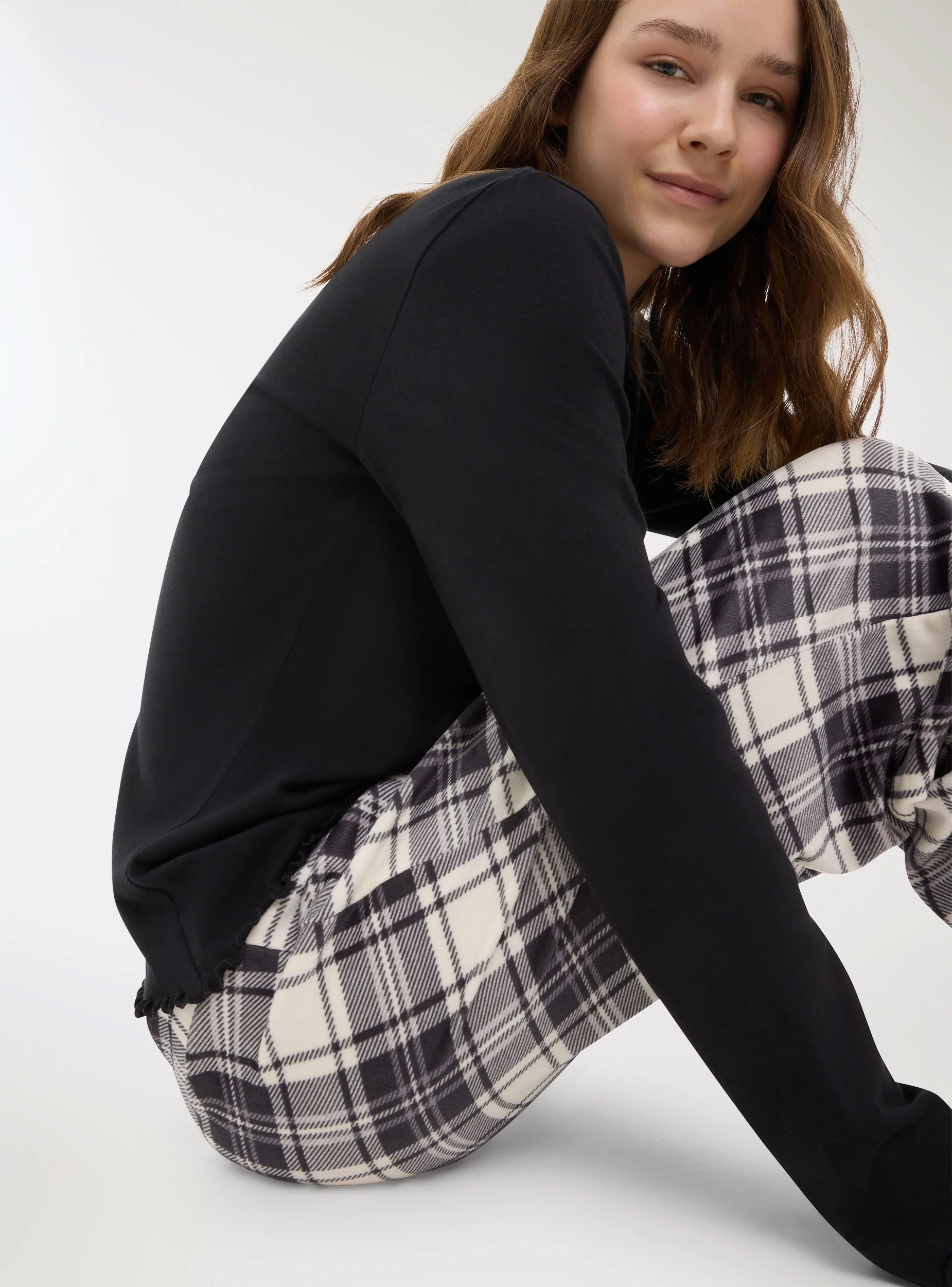 Pantaloni wide leg a quadri - Image 7