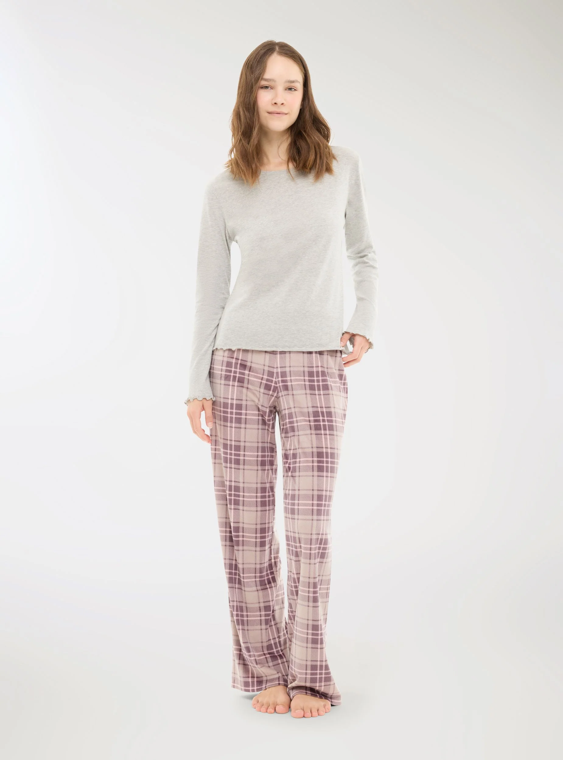 Pantaloni wide leg a quadri - Image 3