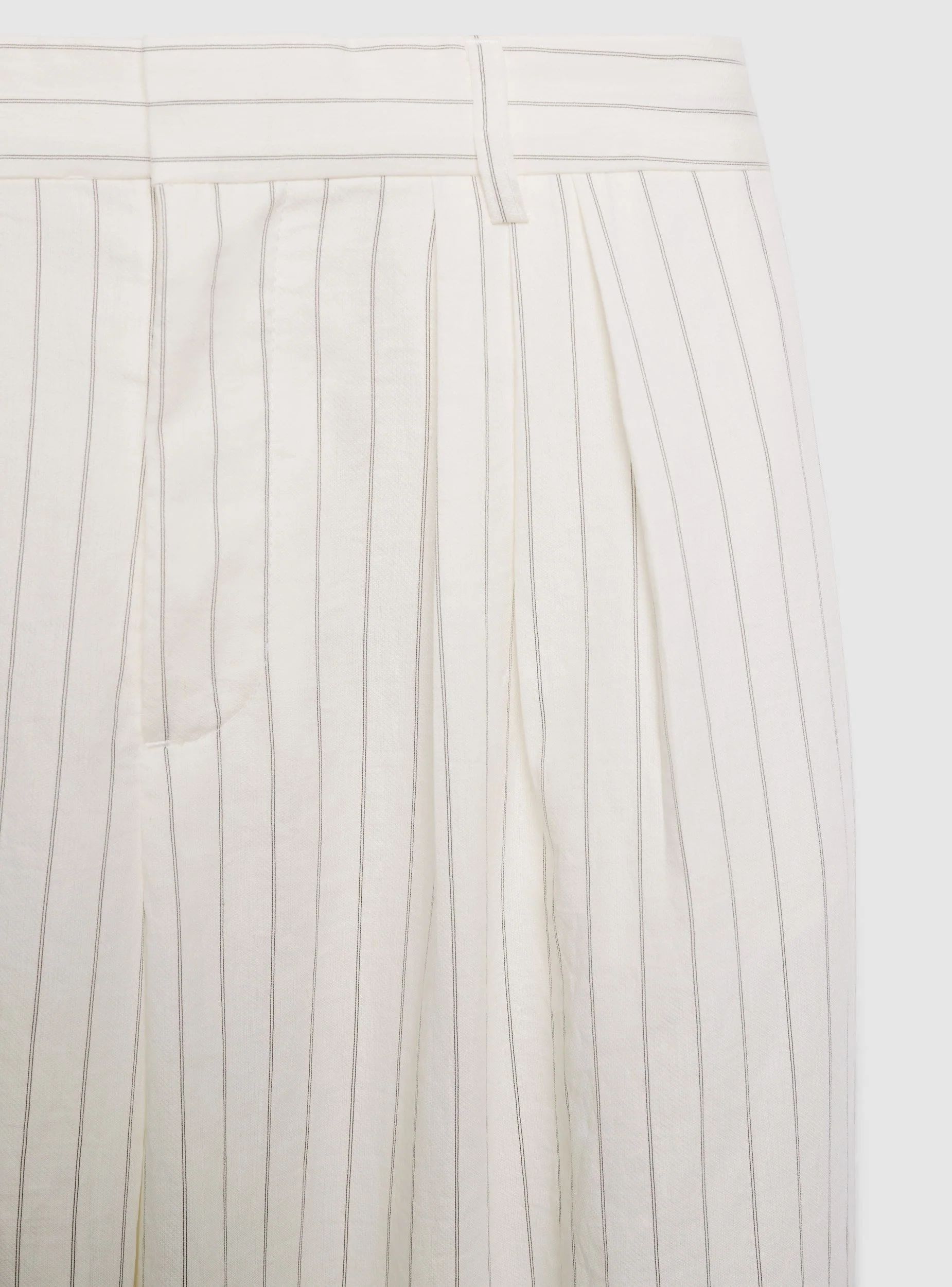 Pantaloni wide leg a righe con pinces - Image 5