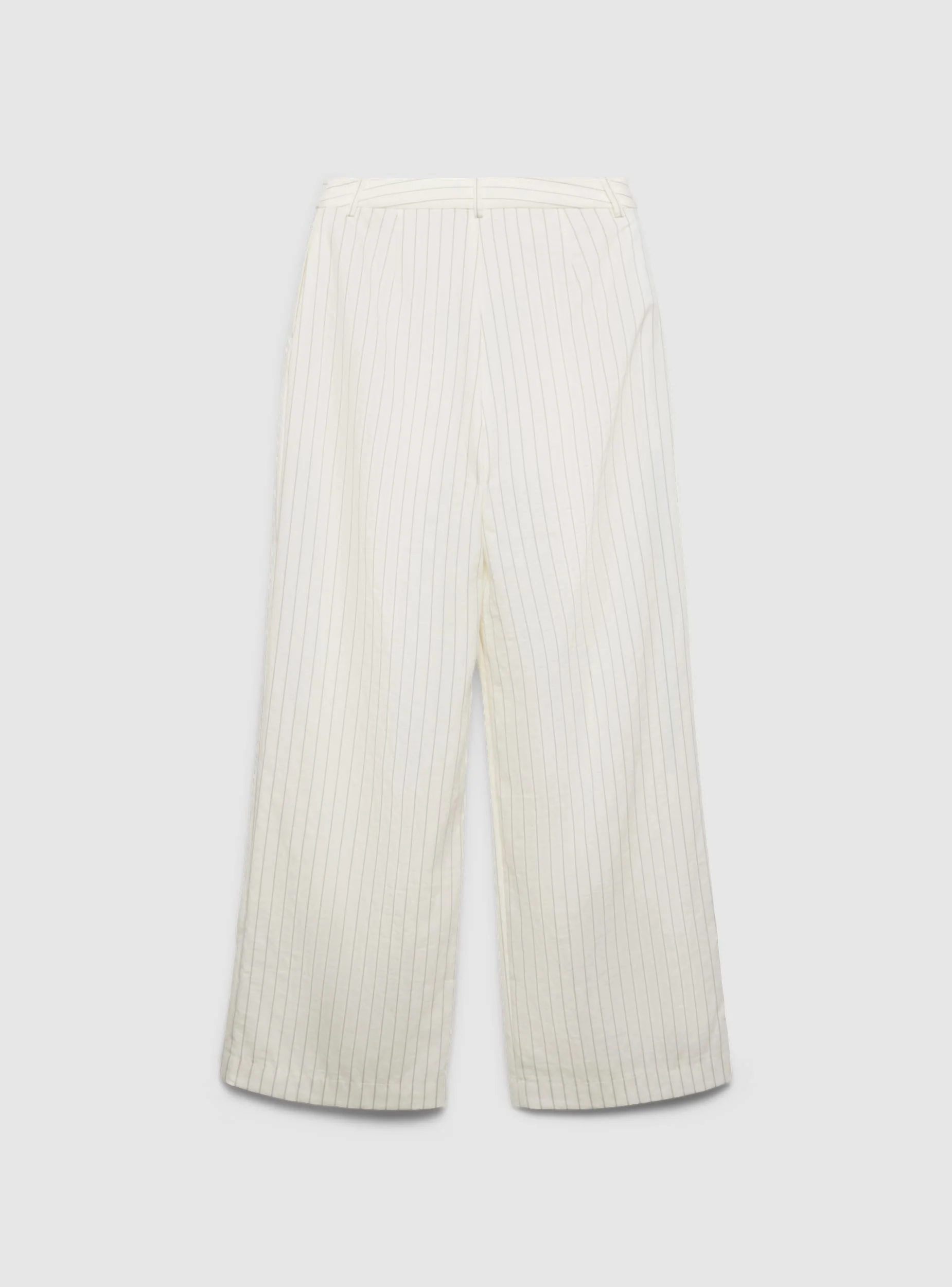 Pantaloni wide leg a righe con pinces - Image 6