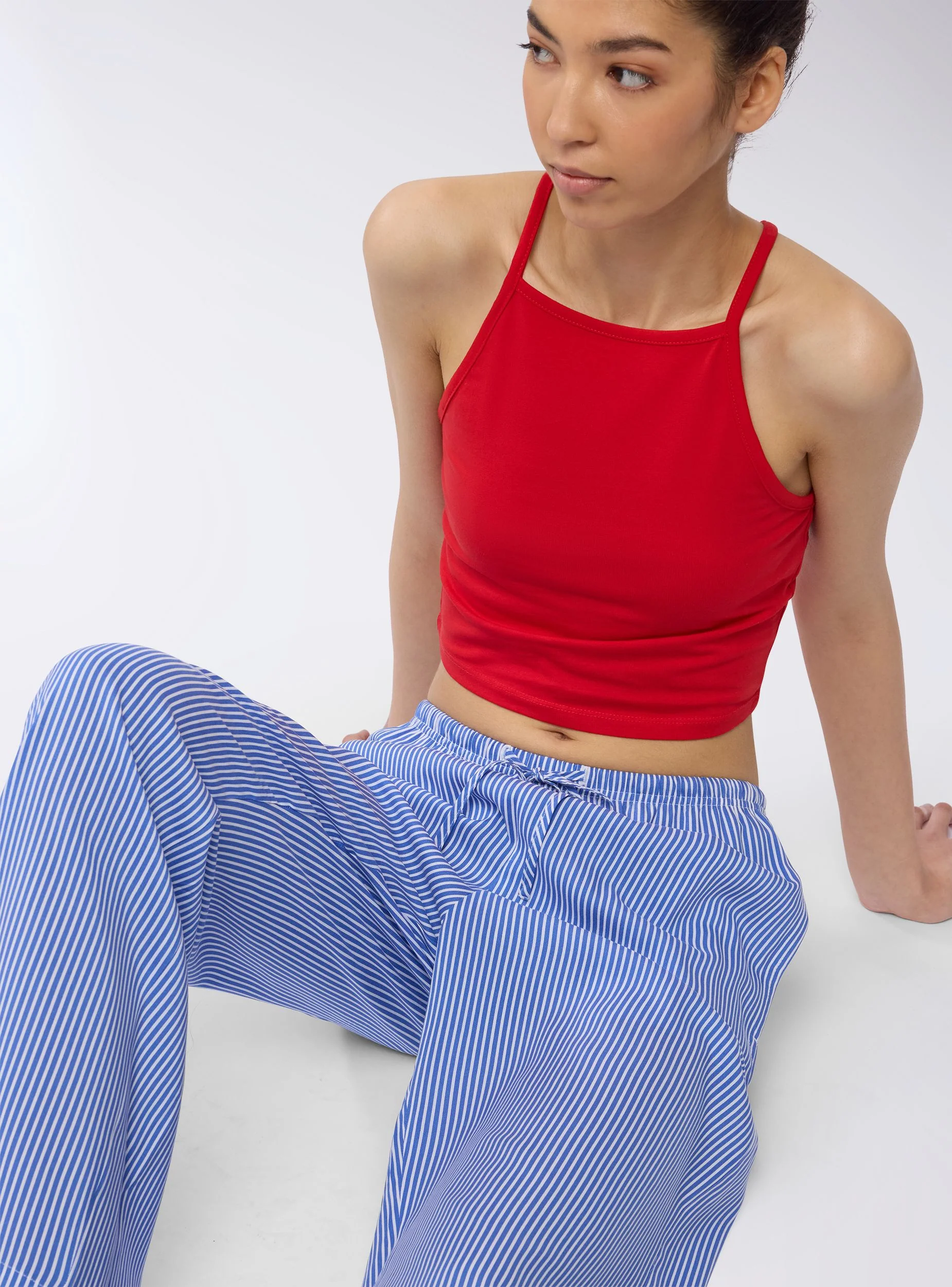 Pantaloni wide leg a righe - Image 2