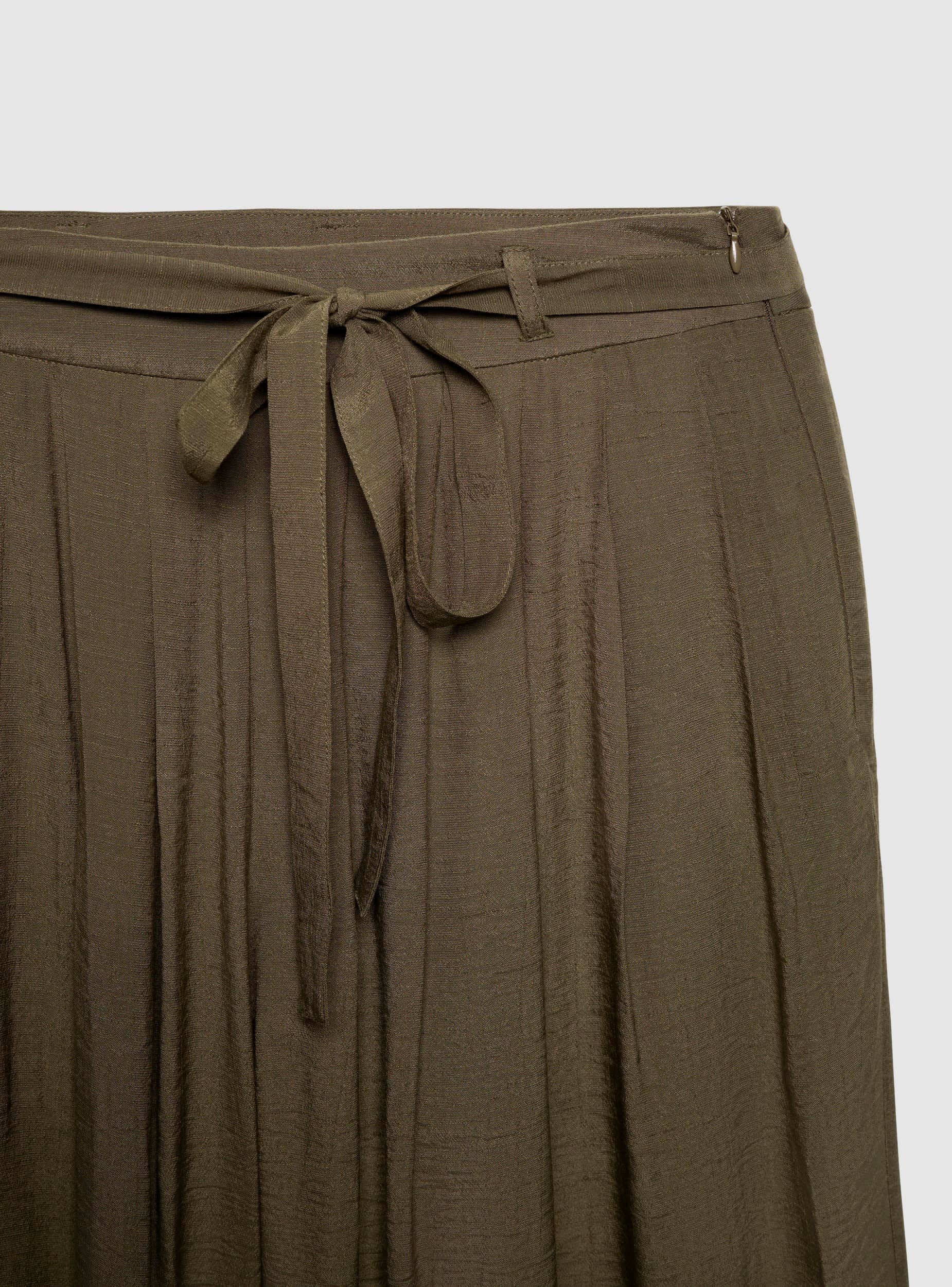 Pantaloni wide leg a tinta unita con cintura - Image 5
