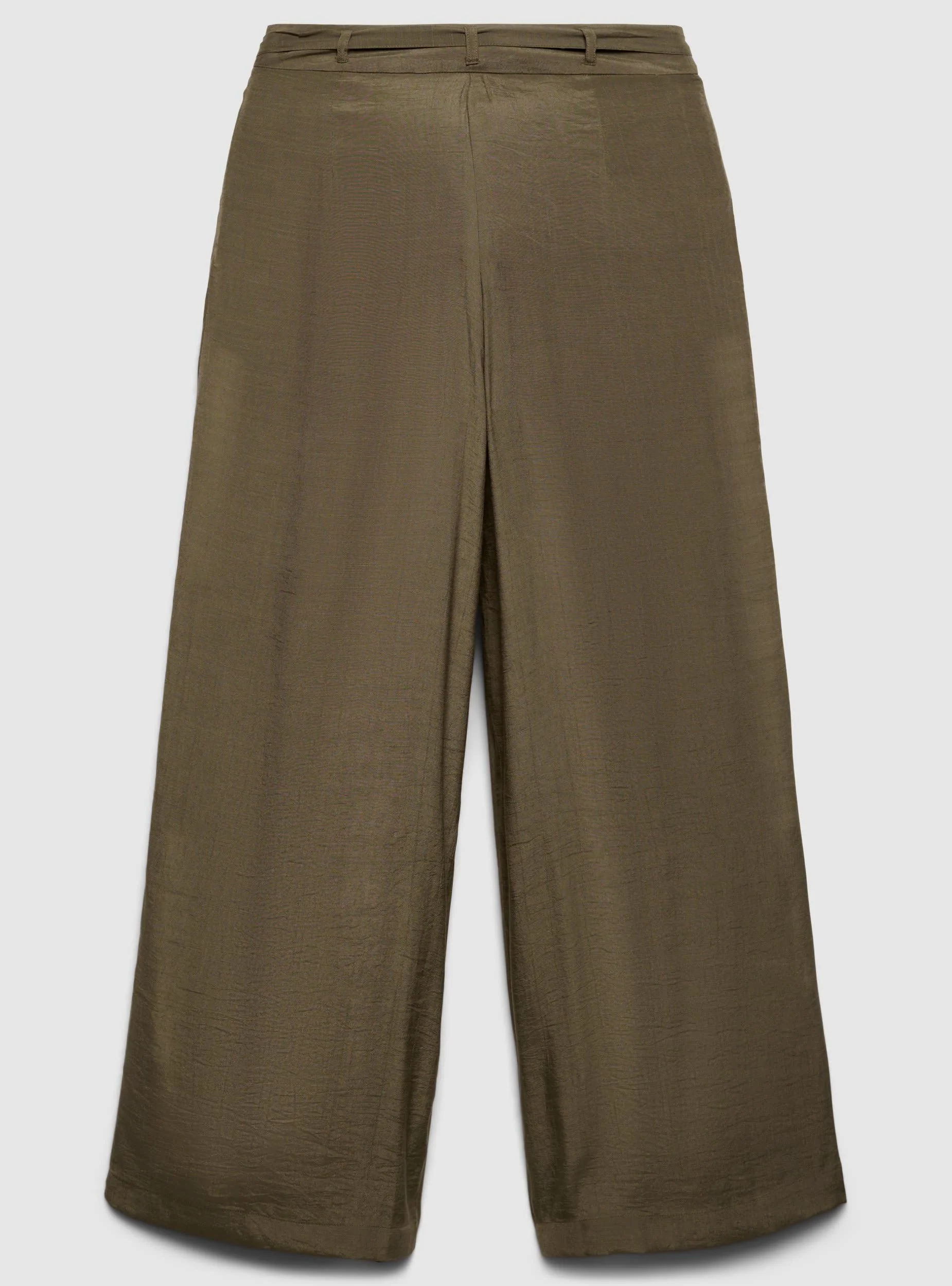 Pantaloni wide leg a tinta unita con cintura - Image 6
