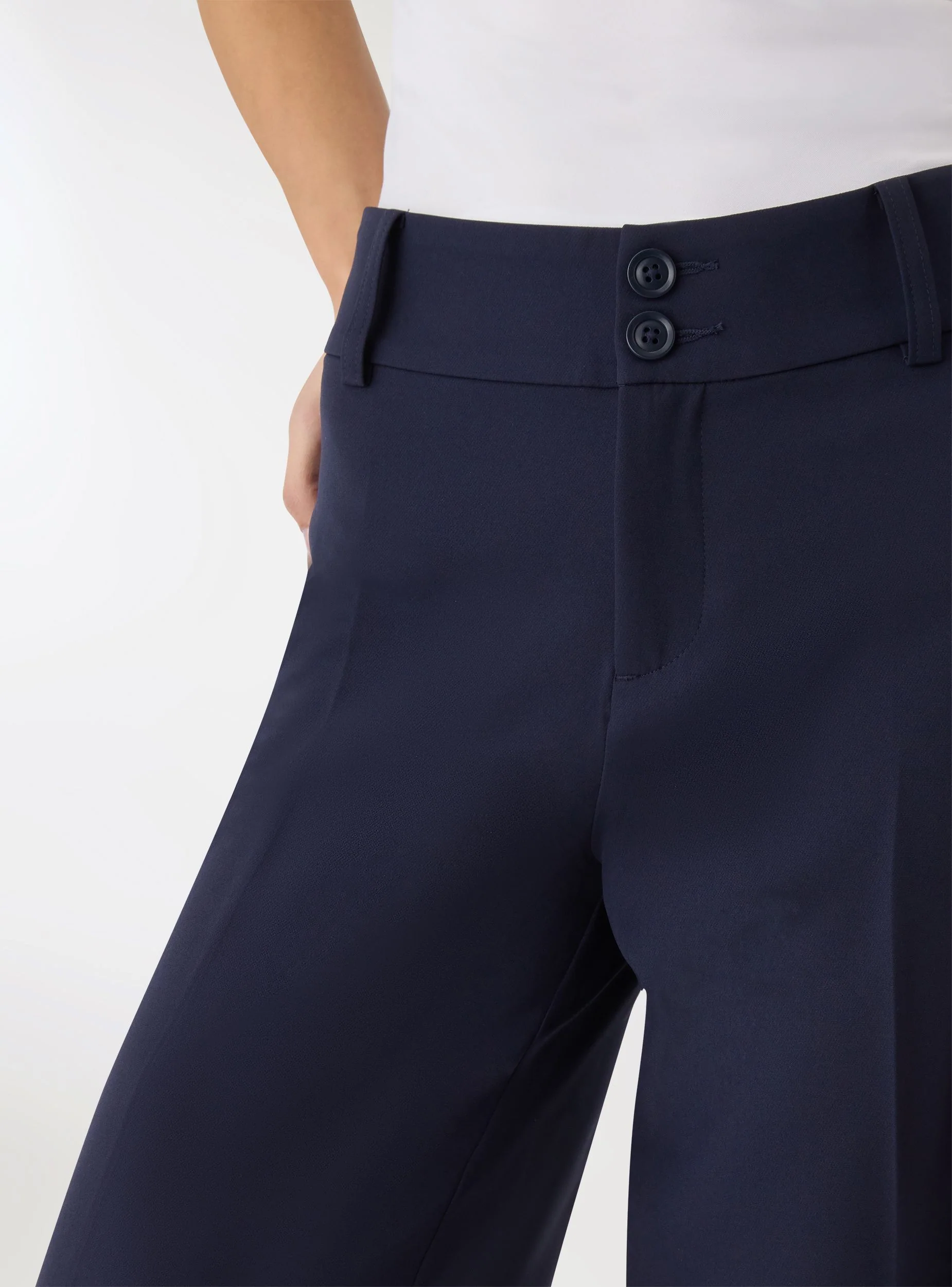 Pantaloni wide leg a tinta unita - Image 4