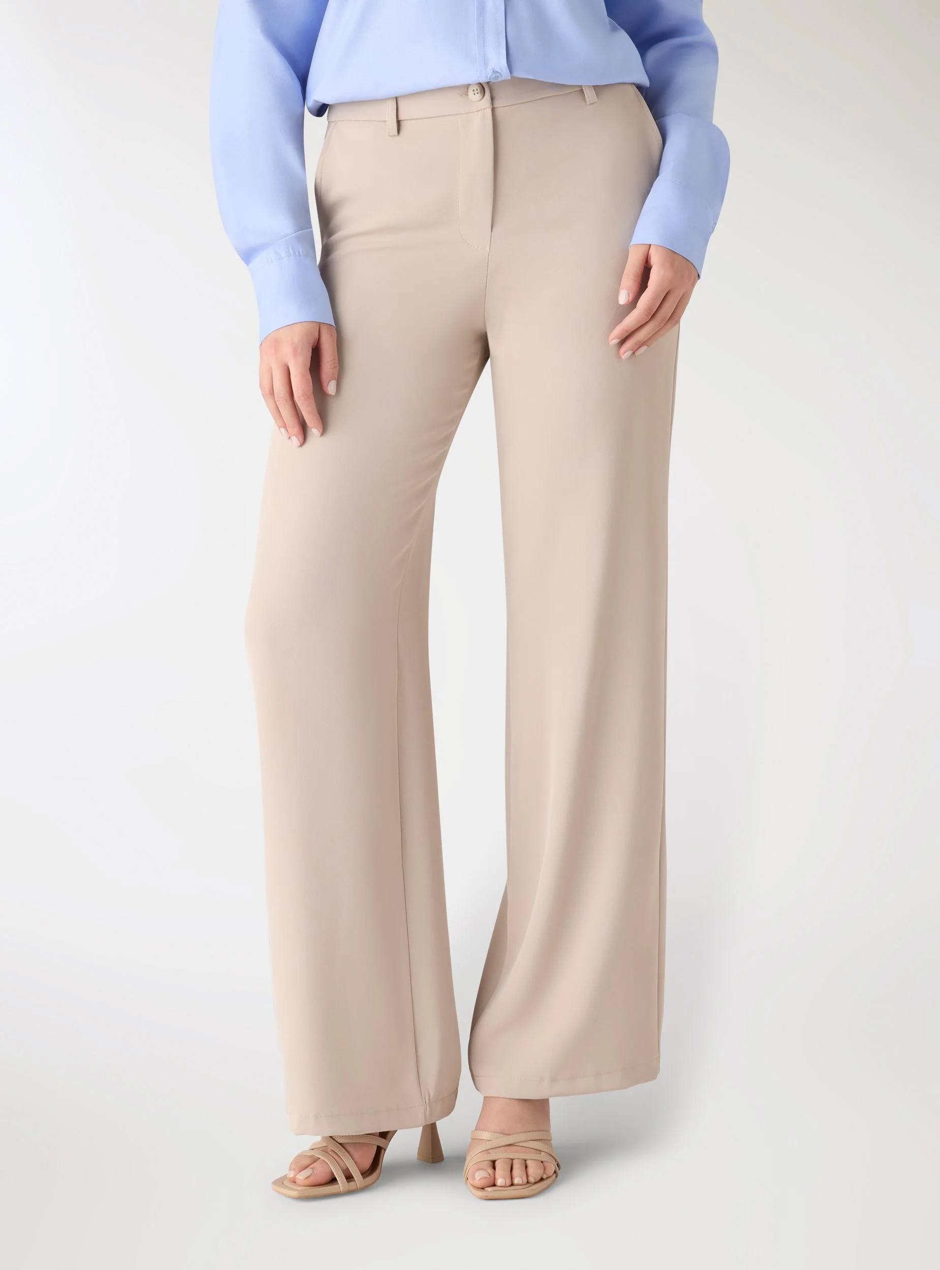 Pantaloni wide leg a tinta unita - Image 2