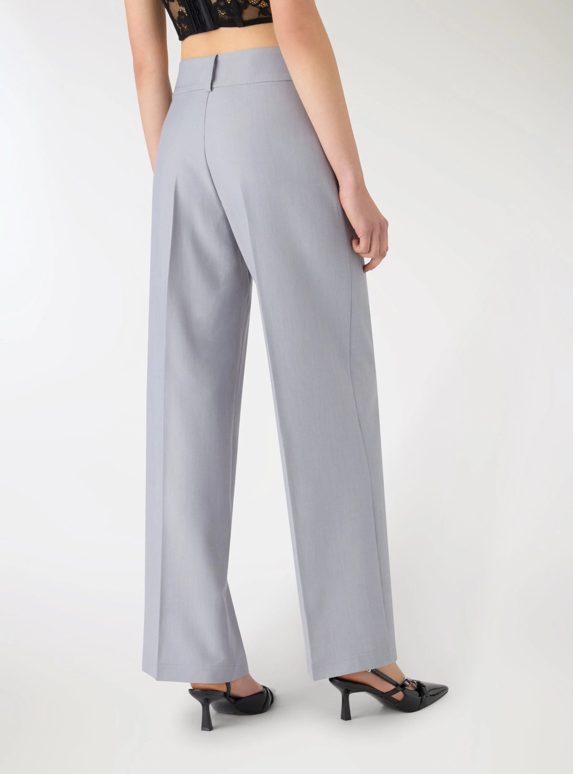 Pantaloni wide leg a tinta unita - Image 3