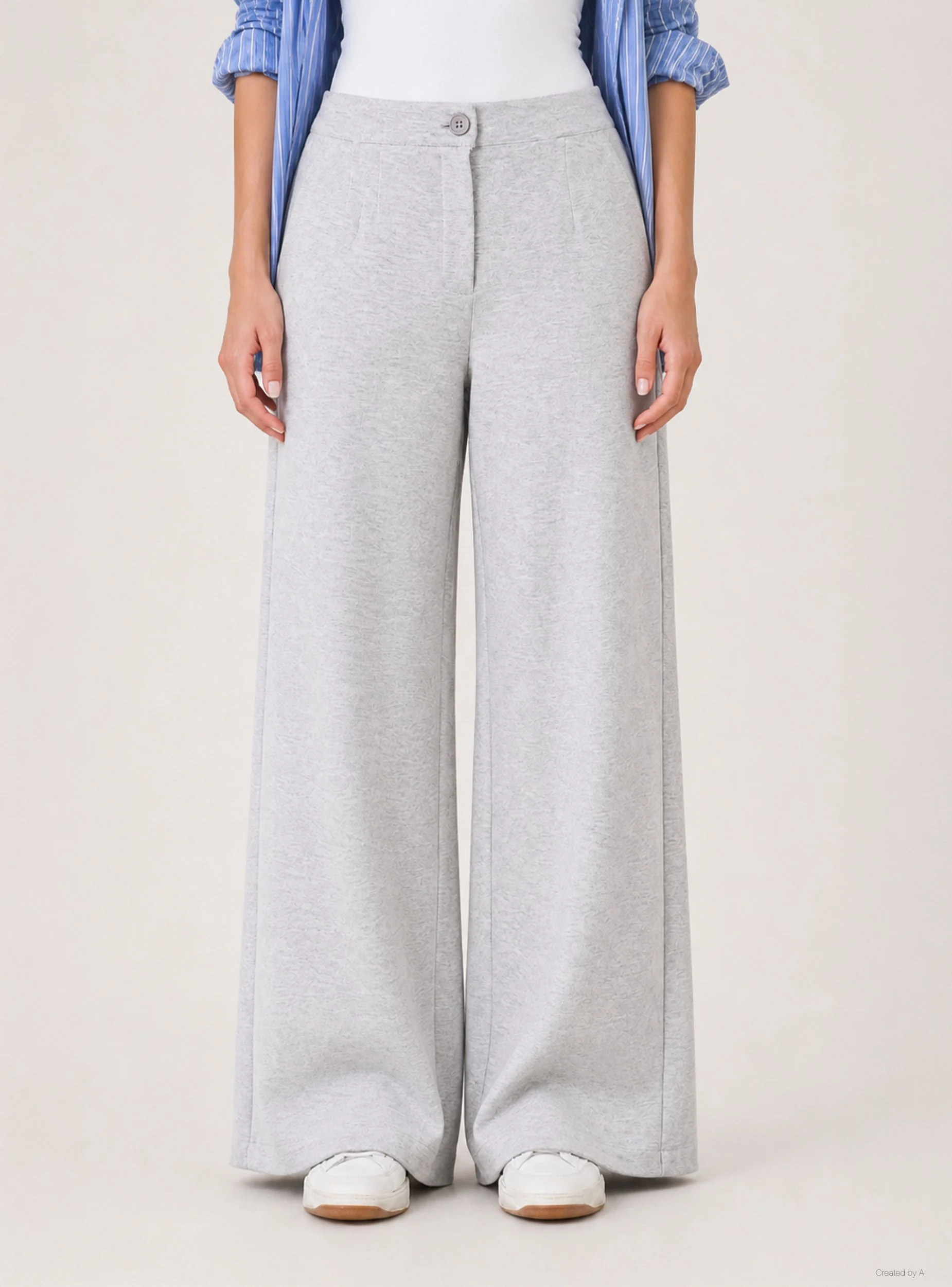 Pantaloni wide leg a tinta unita - Image 2