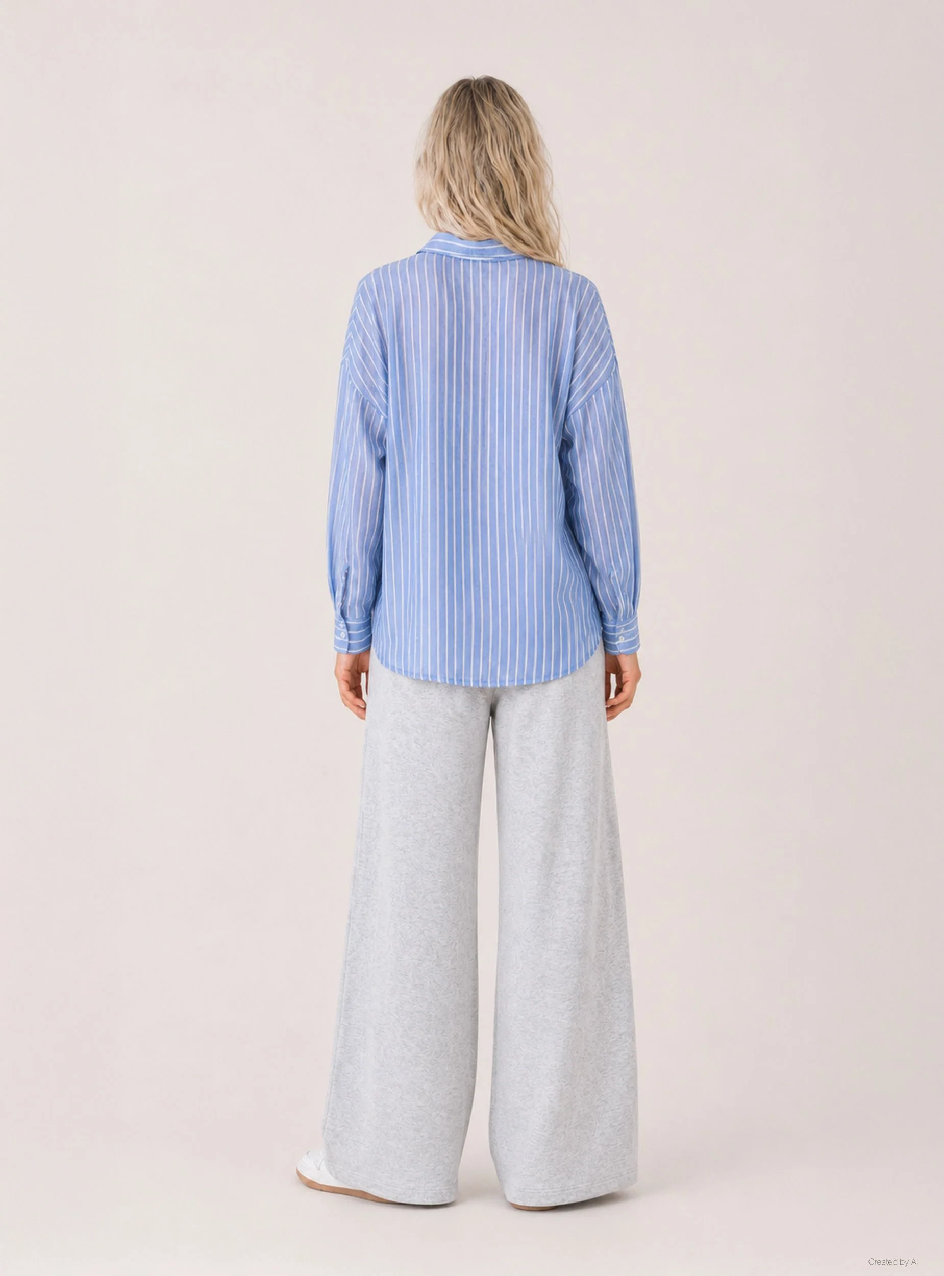 Pantaloni wide leg a tinta unita - Image 3