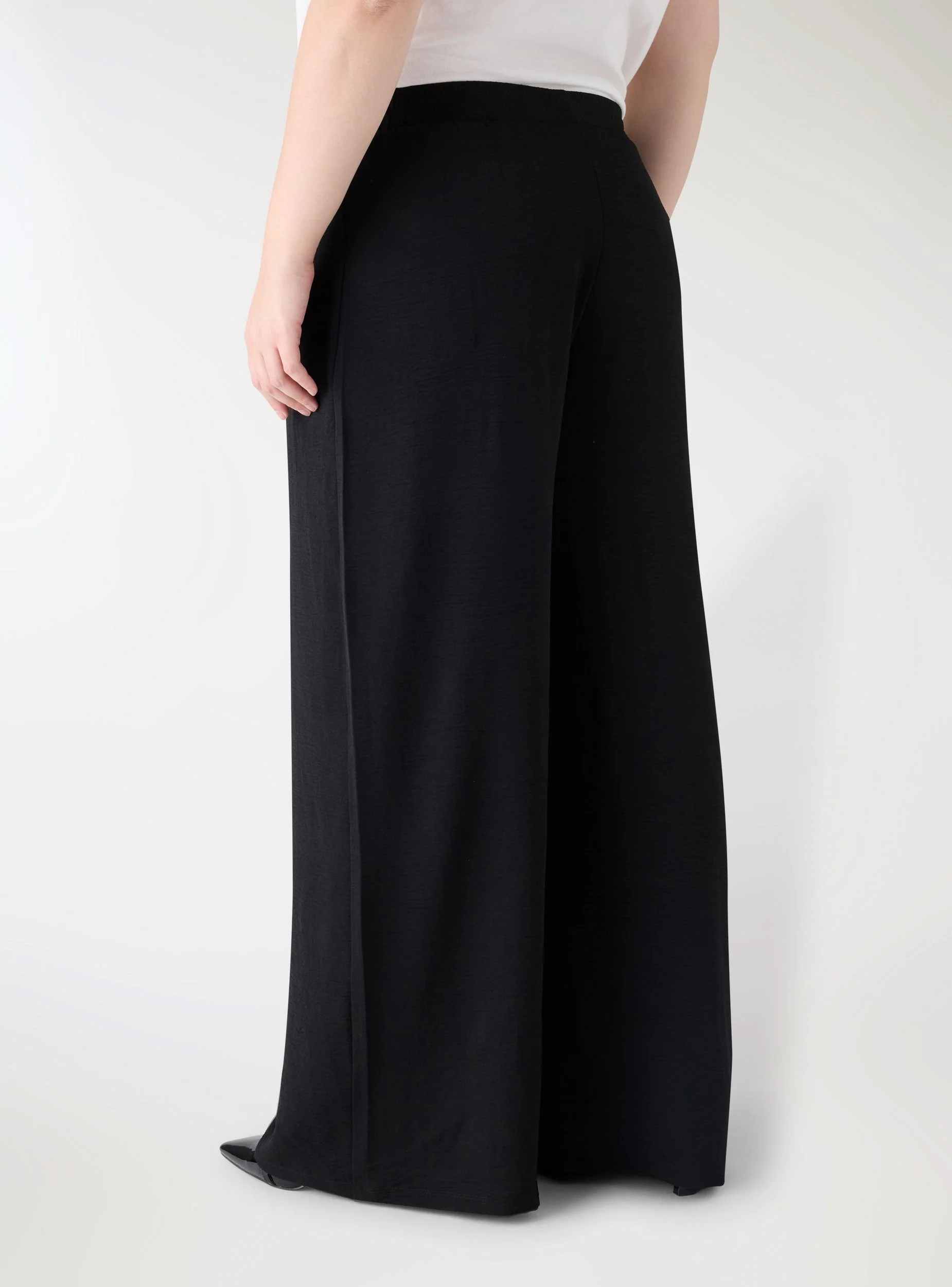 Pantaloni wide leg a tinta unita - Image 3