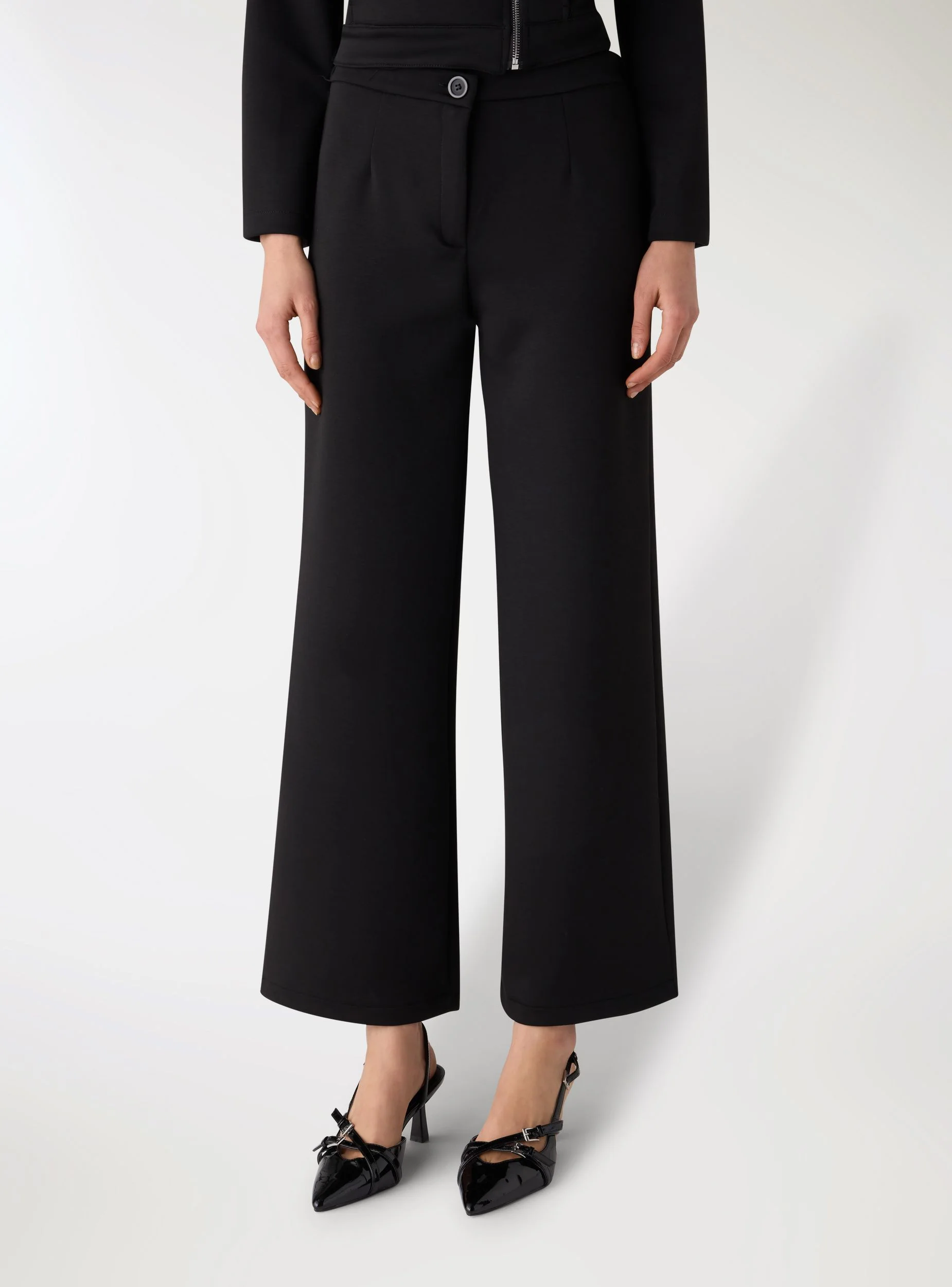 Pantaloni wide leg a tinta unita - Image 3