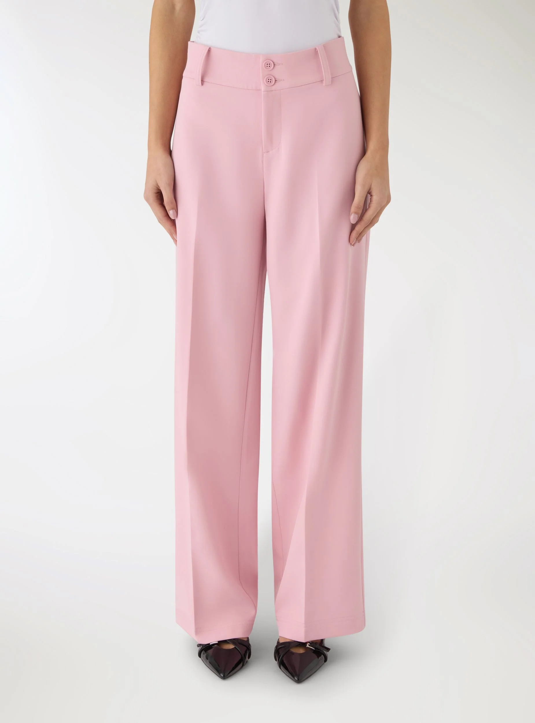 Pantaloni wide leg a tinta unita