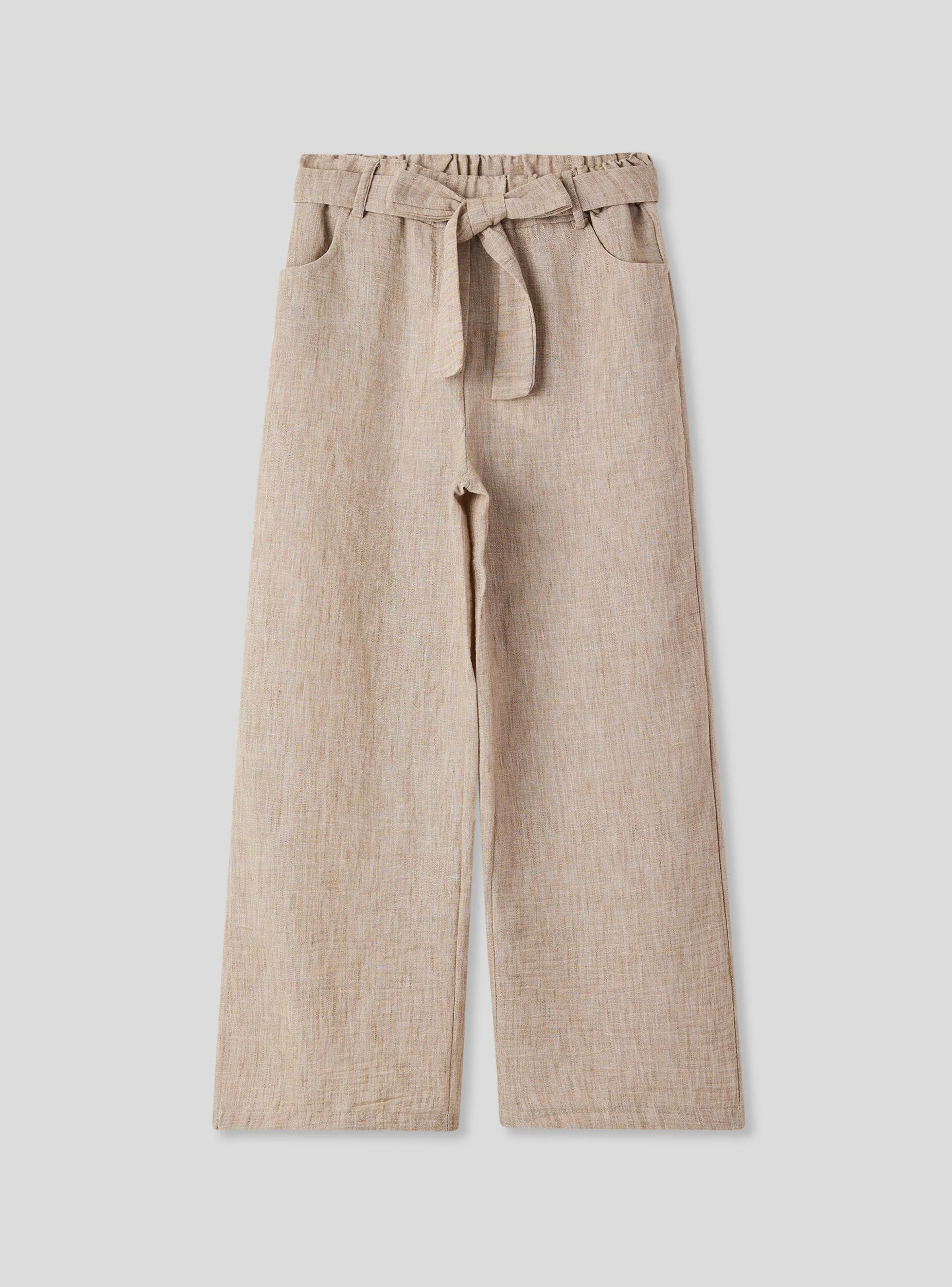 Pantaloni wide leg con cintura - Image 2