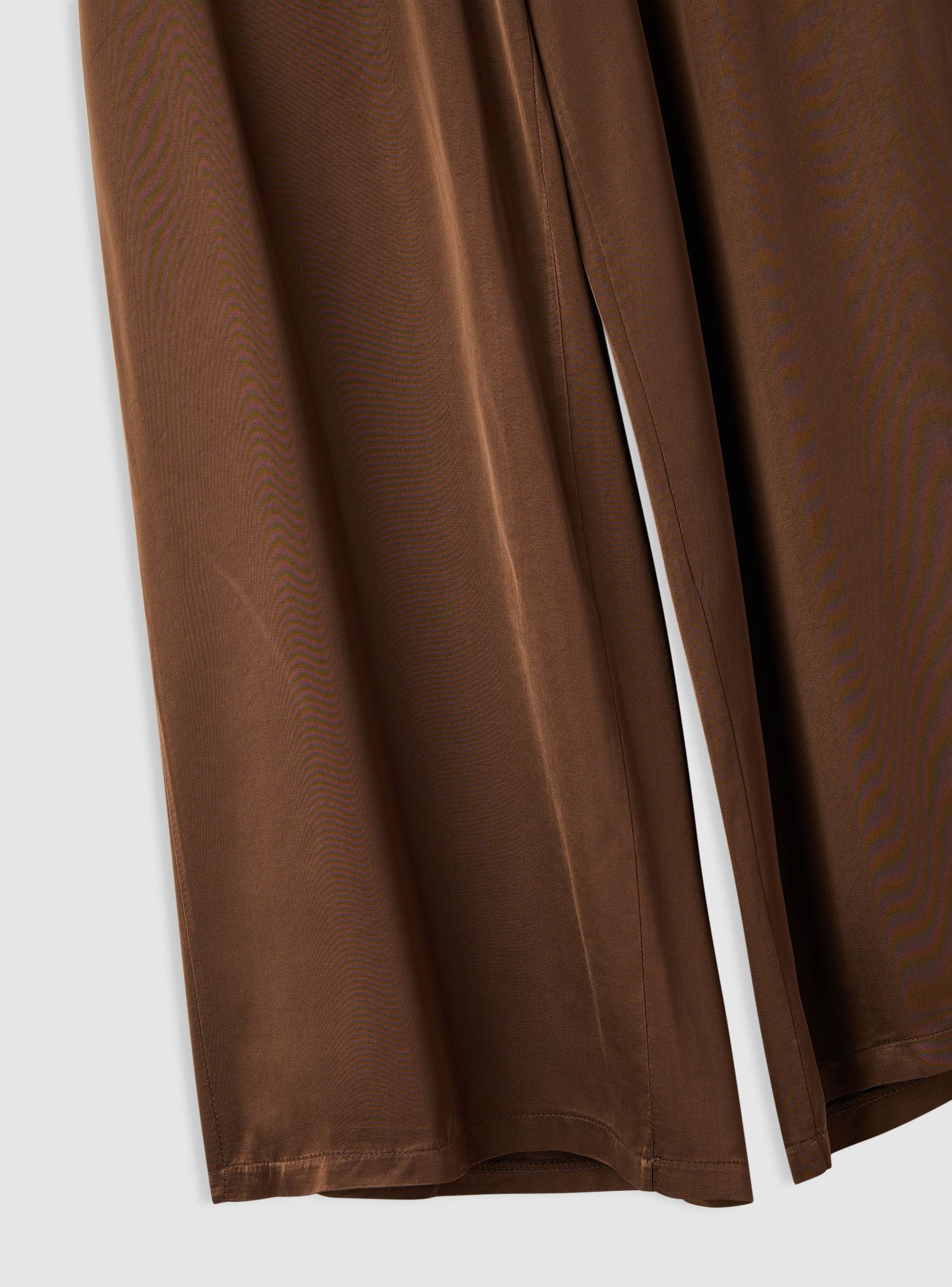 Pantaloni wide leg con cintura satin - Image 7