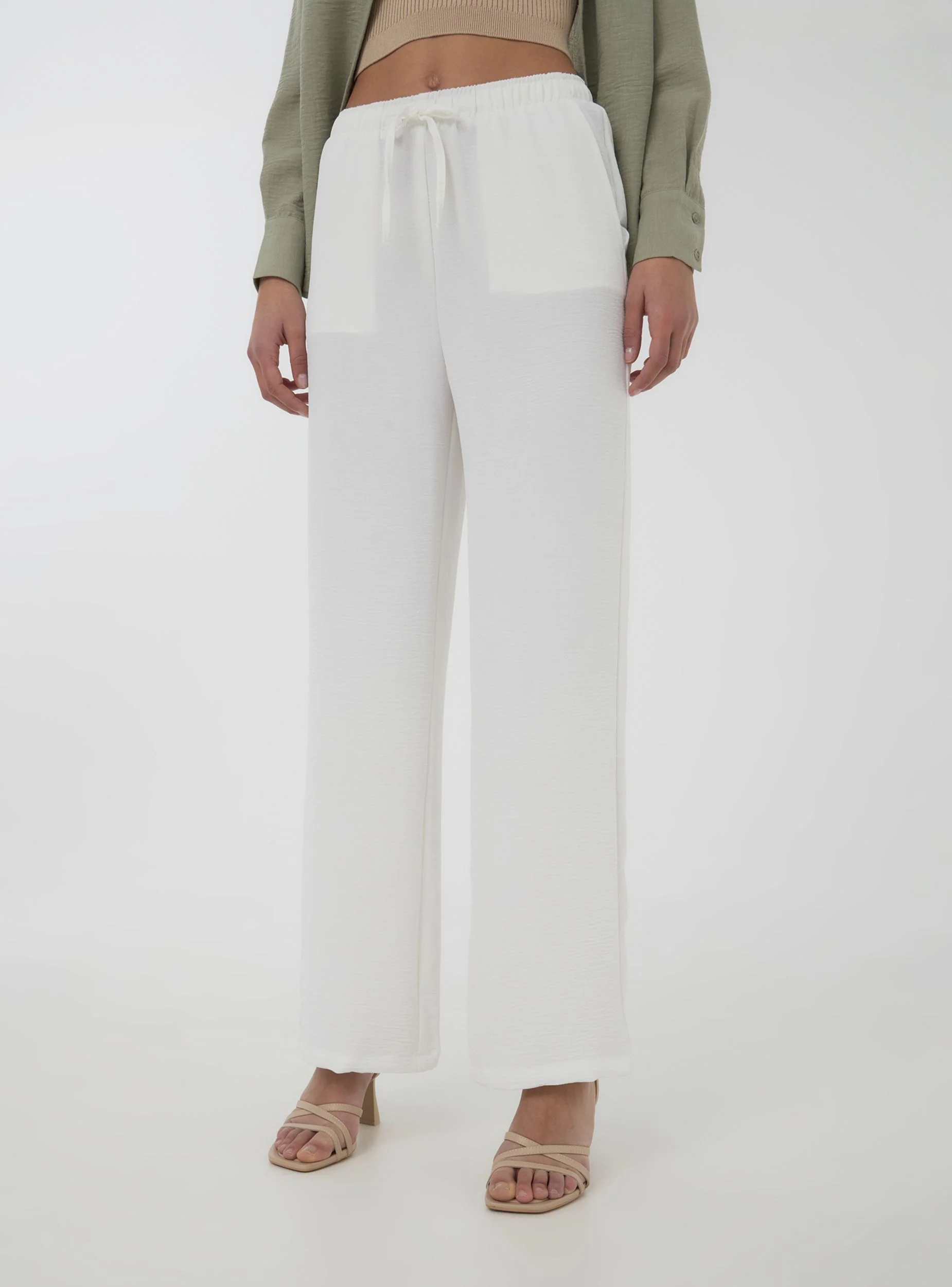 Pantaloni wide leg con coulisse - Image 3