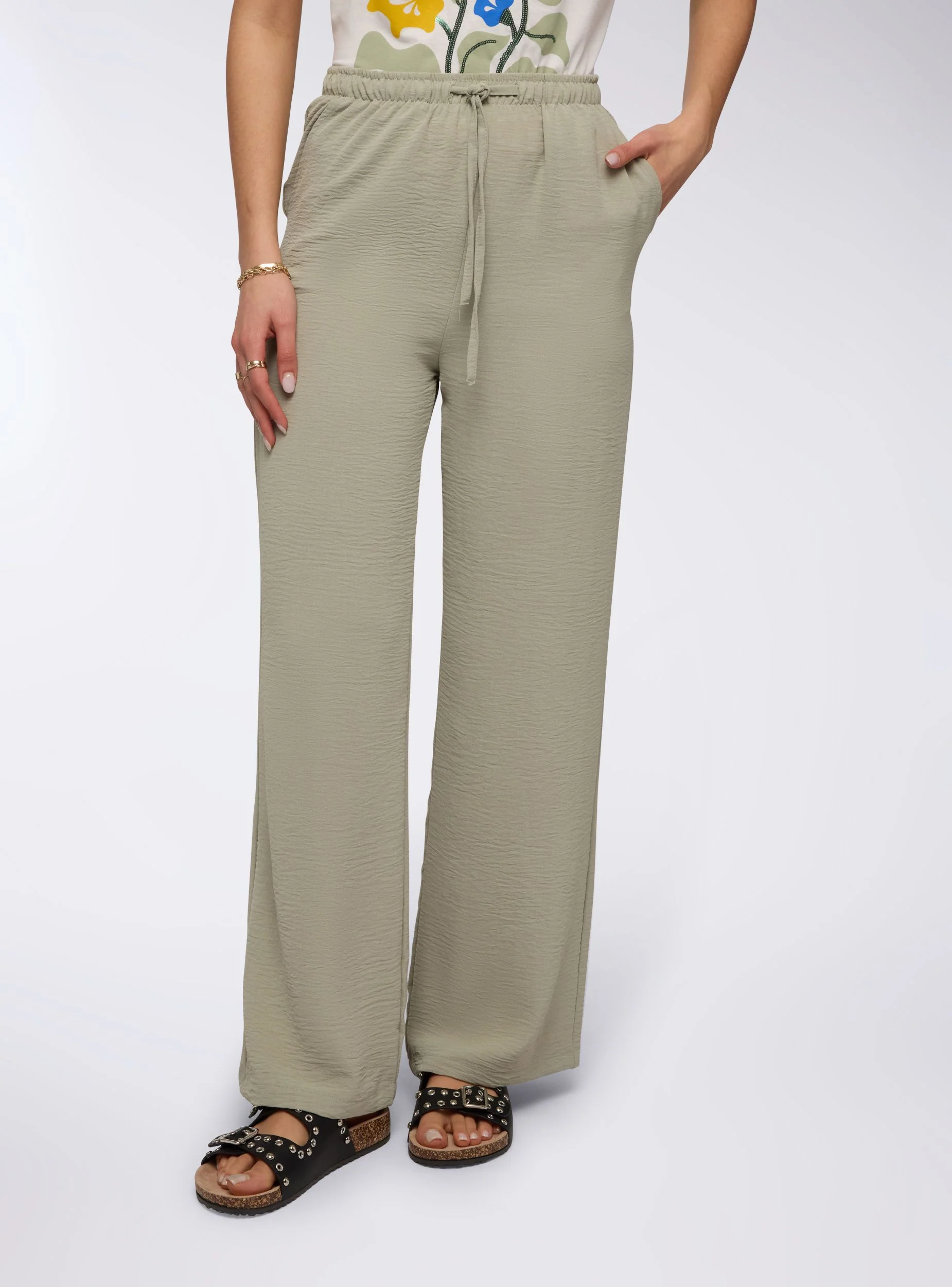 Pantaloni wide leg con coulisse - Image 3