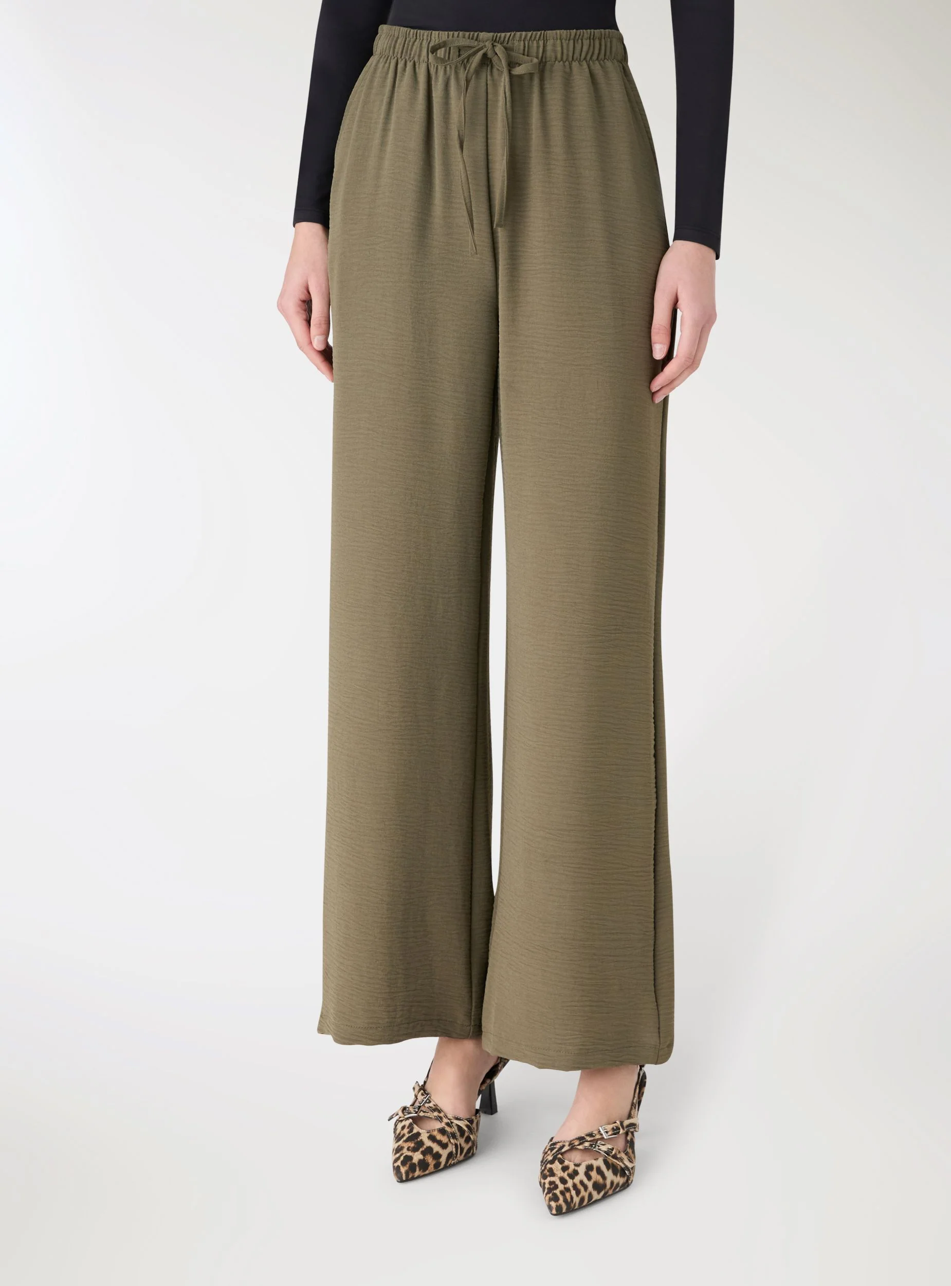 Pantaloni wide leg con coulisse - Image 2