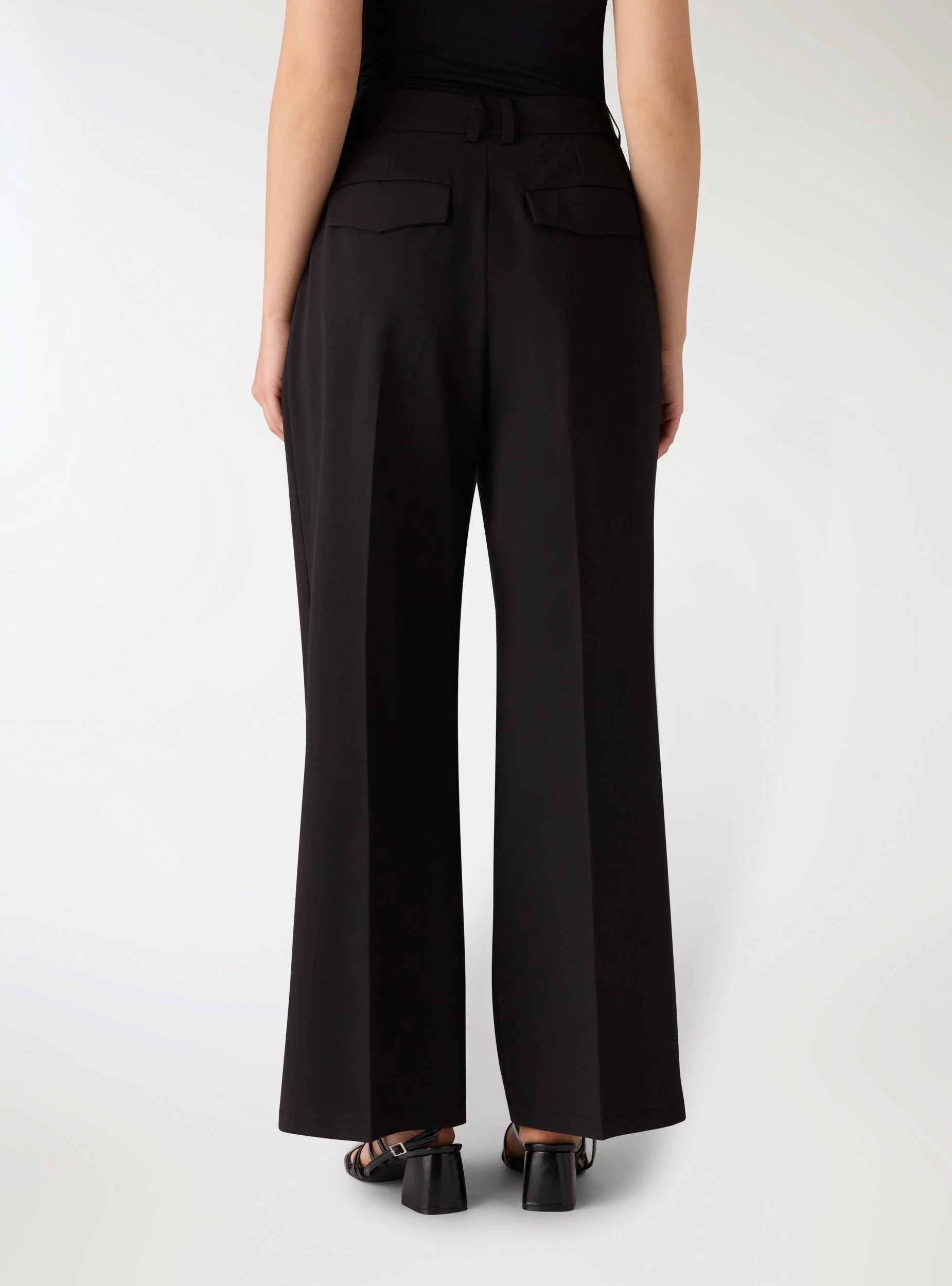 Pantaloni wide leg con doppia pince - Image 4