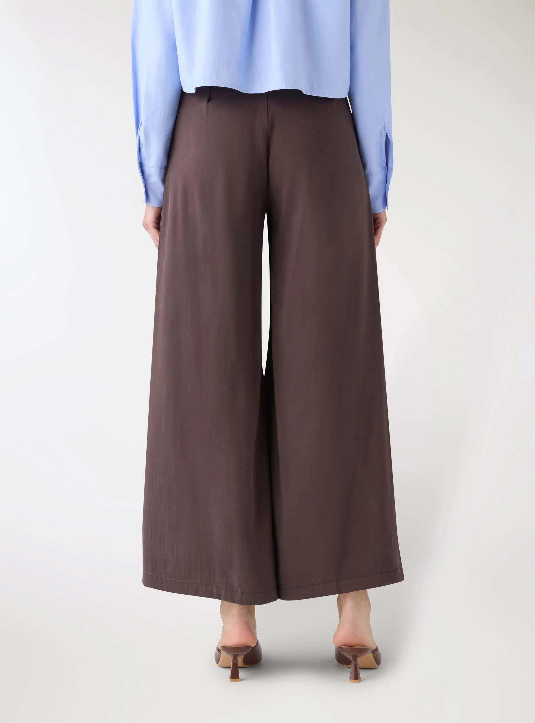 Pantaloni wide leg con doppie pince - Image 4