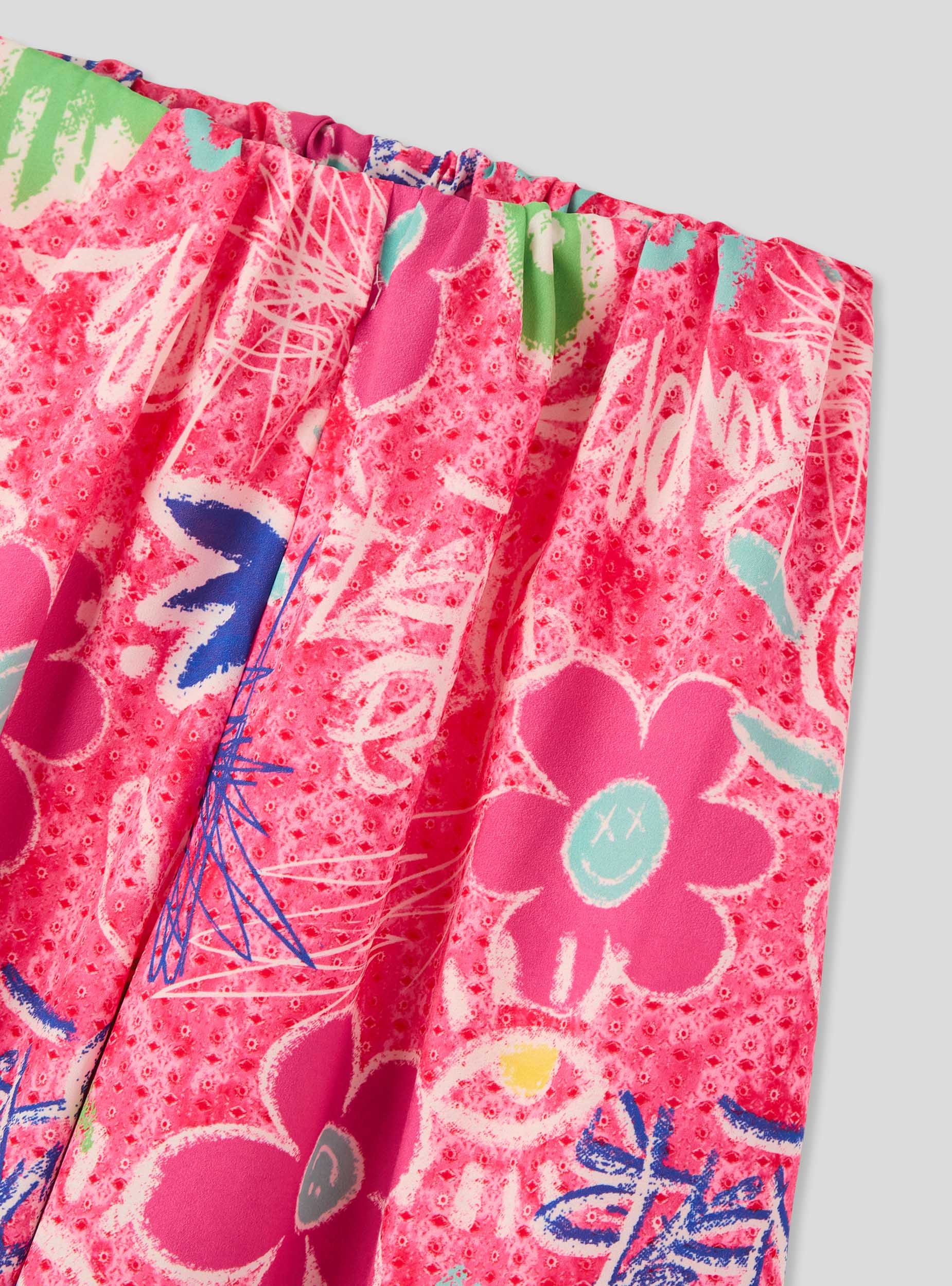 Pantaloni wide leg con fantasia graffiti - Image 3