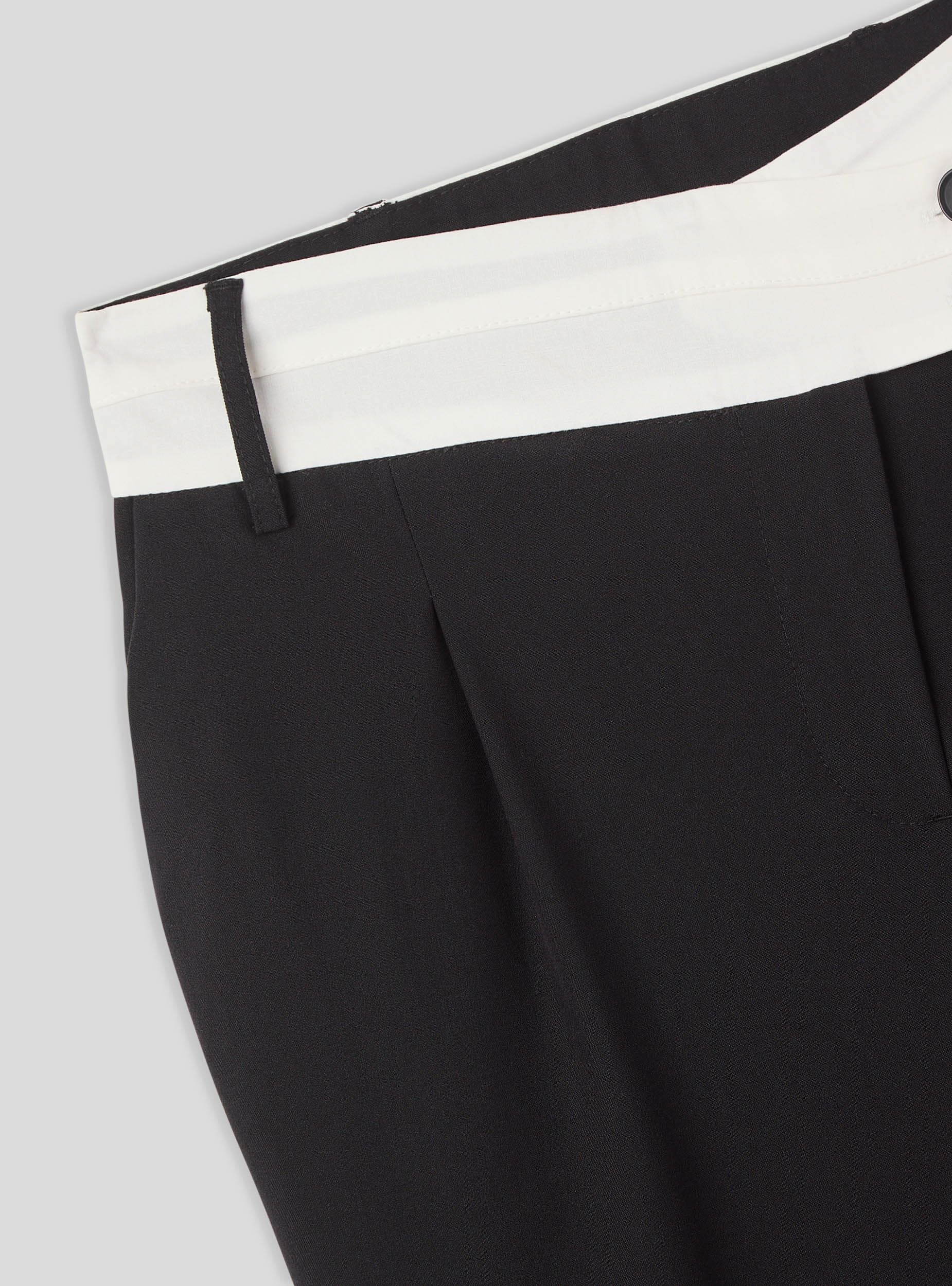 Pantaloni wide leg con fascia a contrasto in vita - Image 6