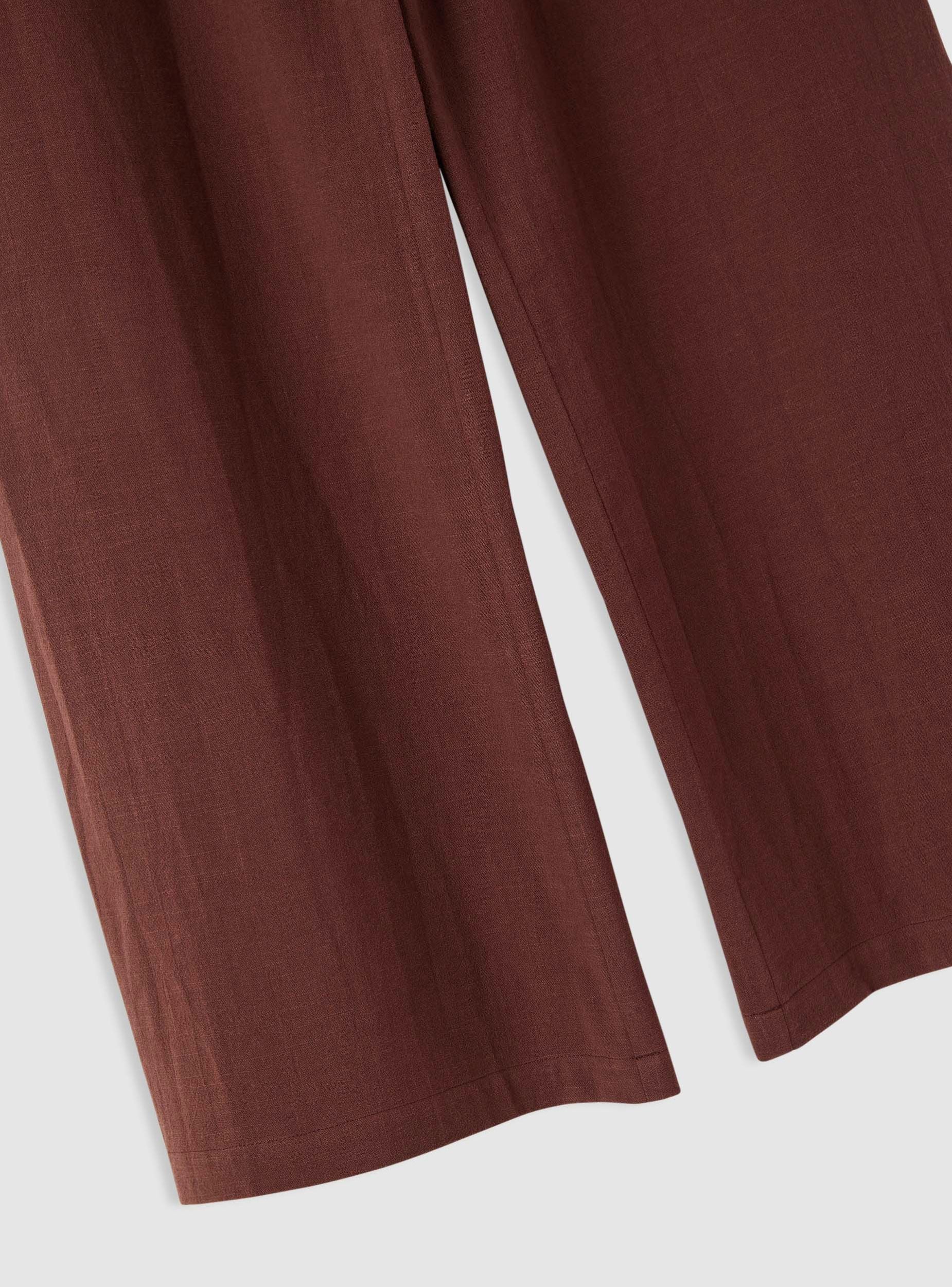 Pantaloni wide leg con vita elasticizzata misto lino - Image 6