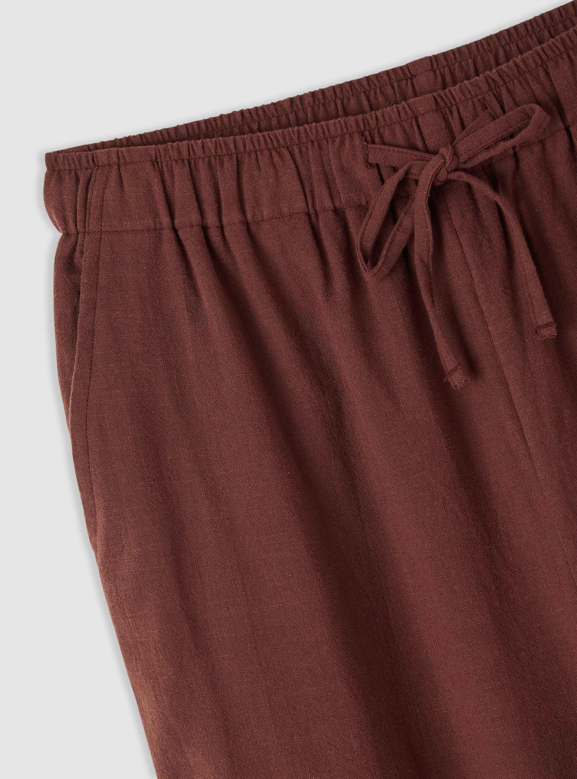 Pantaloni wide leg con vita elasticizzata misto lino - Image 7