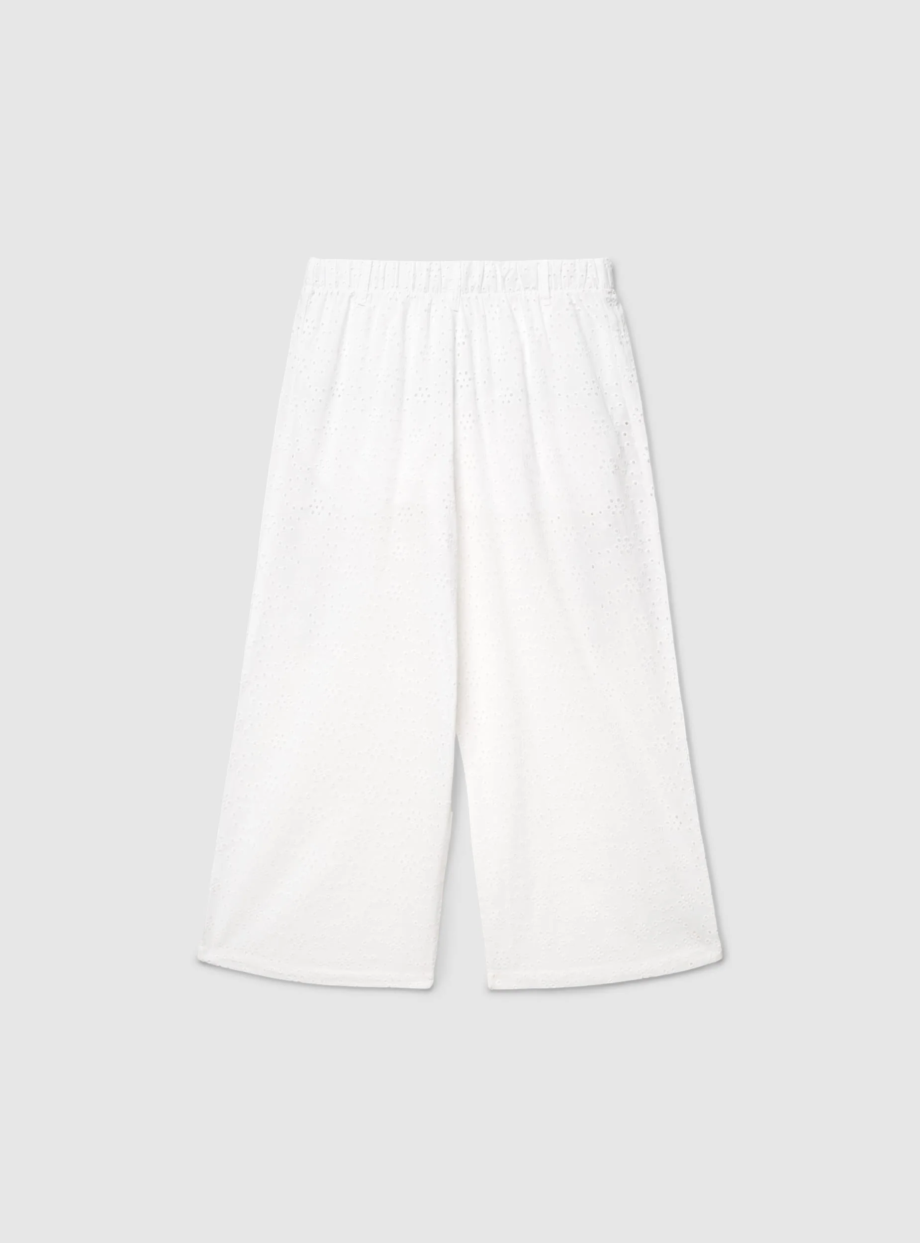 Pantaloni wide leg crop sangallo con cintura - Image 6