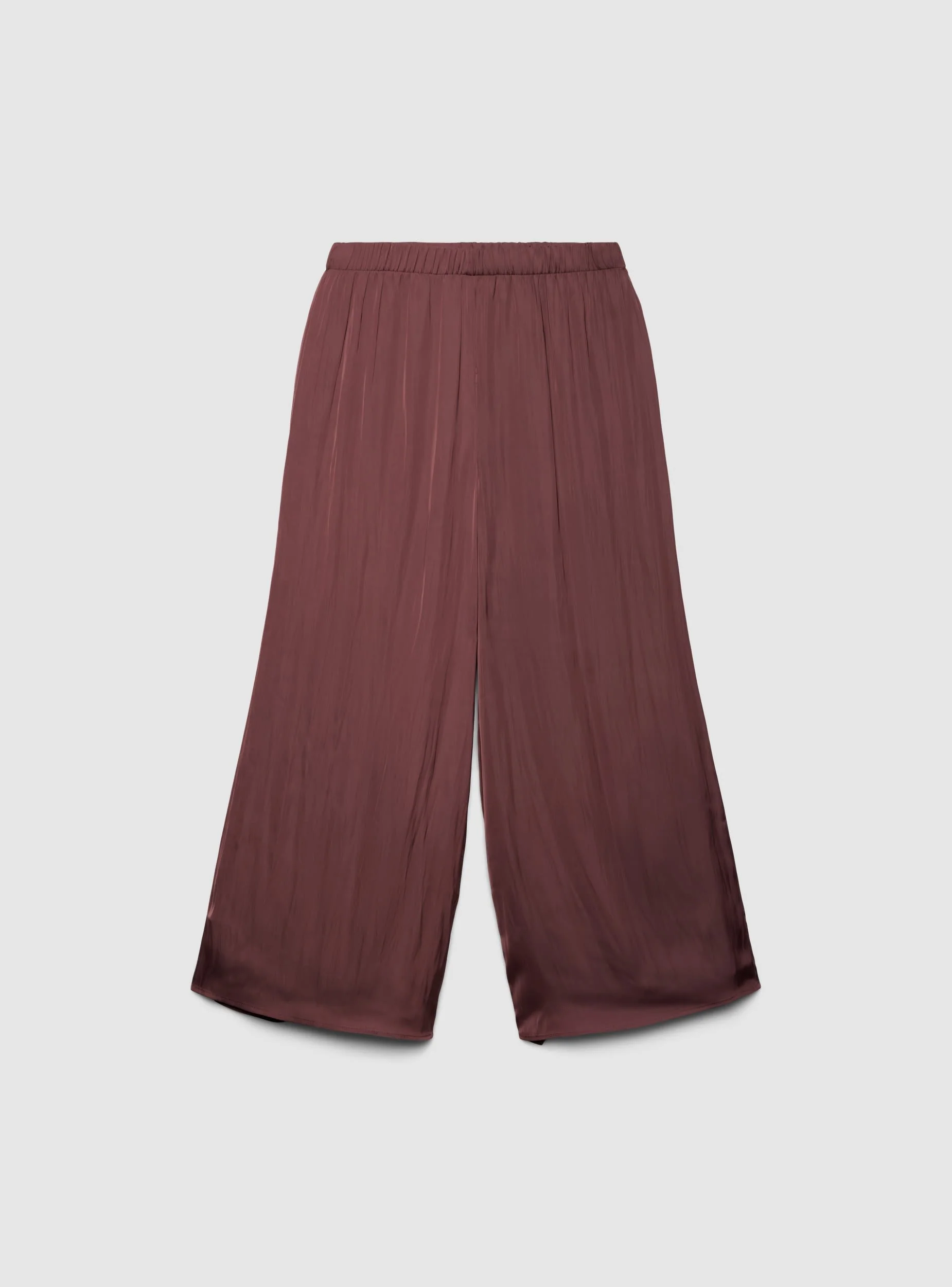 Pantaloni wide leg cropped satin - Image 7