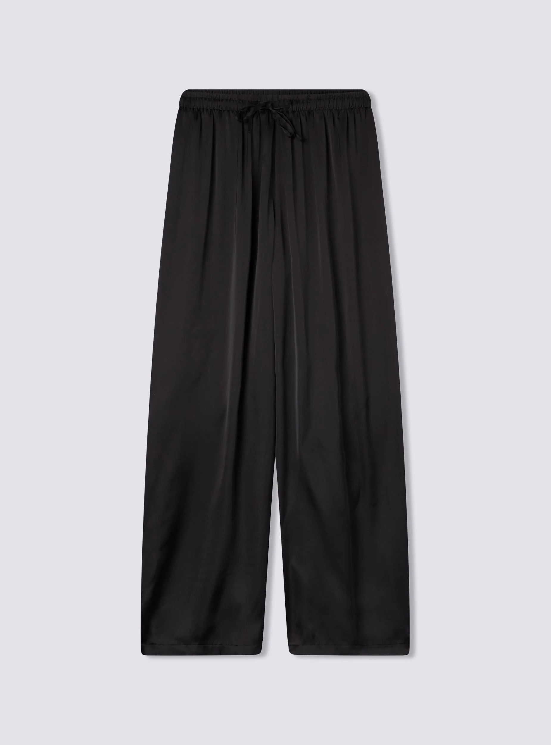 Pantaloni wide leg effetto raso con coulisse - Image 8