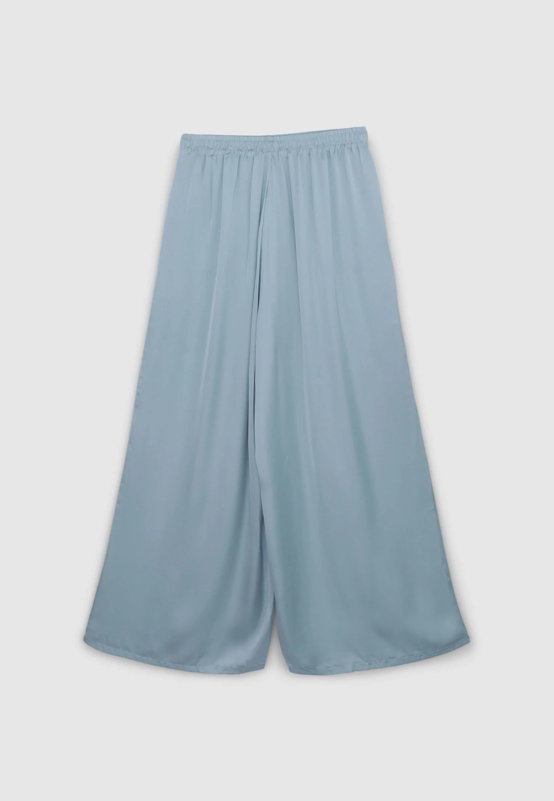 Pantaloni wide leg effetto raso con coulisse - Image 5