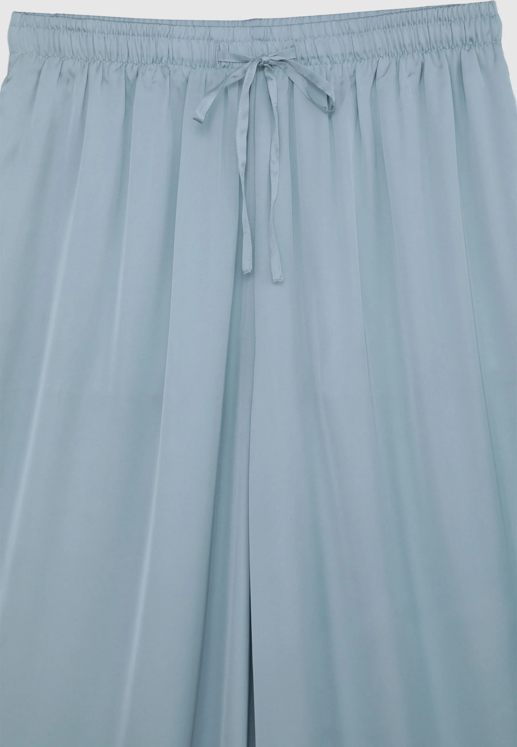 Pantaloni wide leg effetto raso con coulisse - Image 7