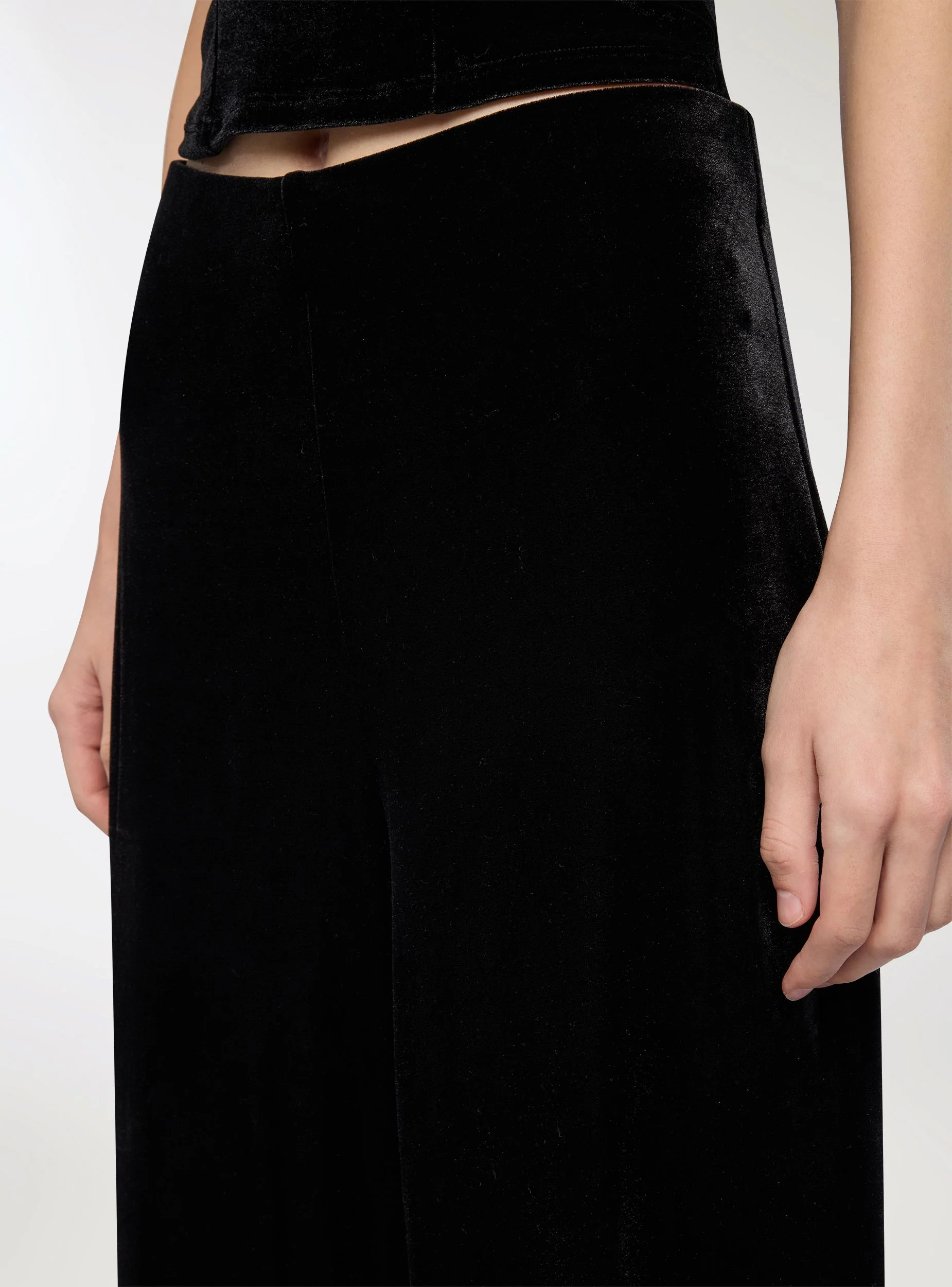 Pantaloni wide leg effetto velluto - Image 2
