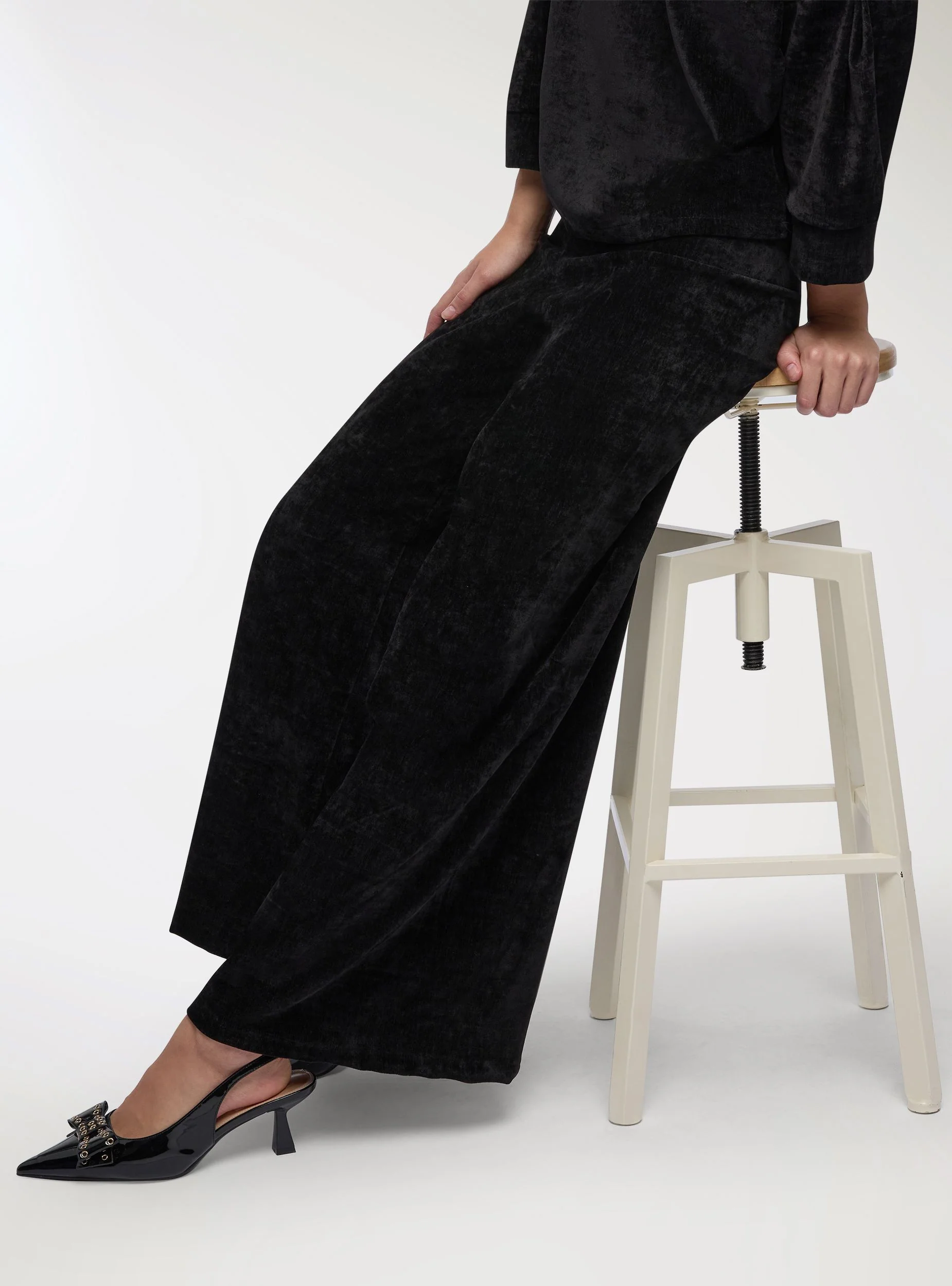 Pantaloni wide leg effetto velluto - Image 2