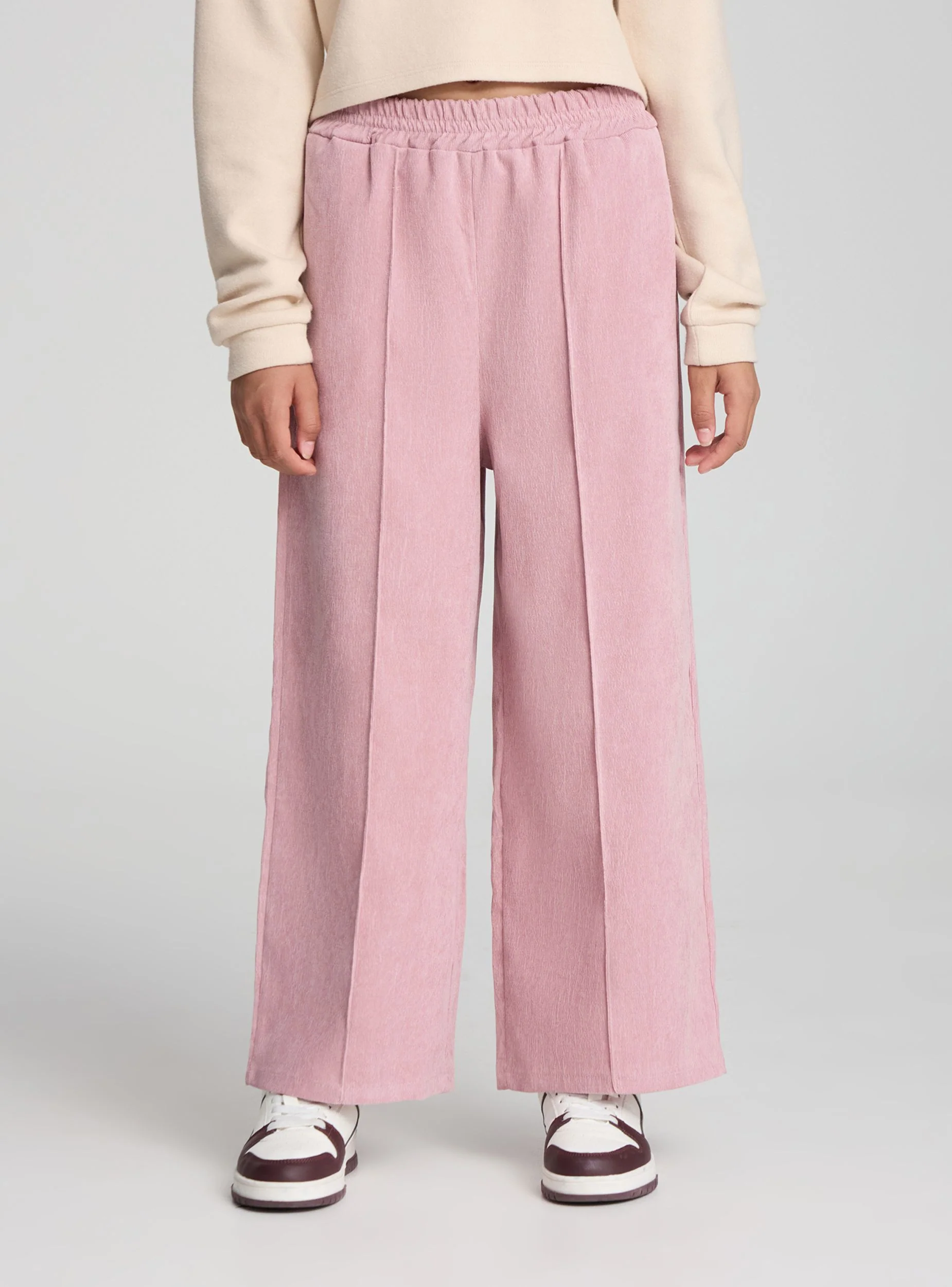 Pantaloni wide leg effetto velluto - Image 3