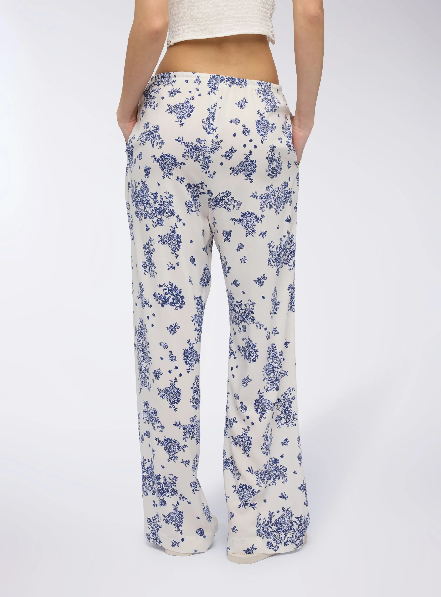 Pantaloni wide leg fantasia con coulisse - Image 3