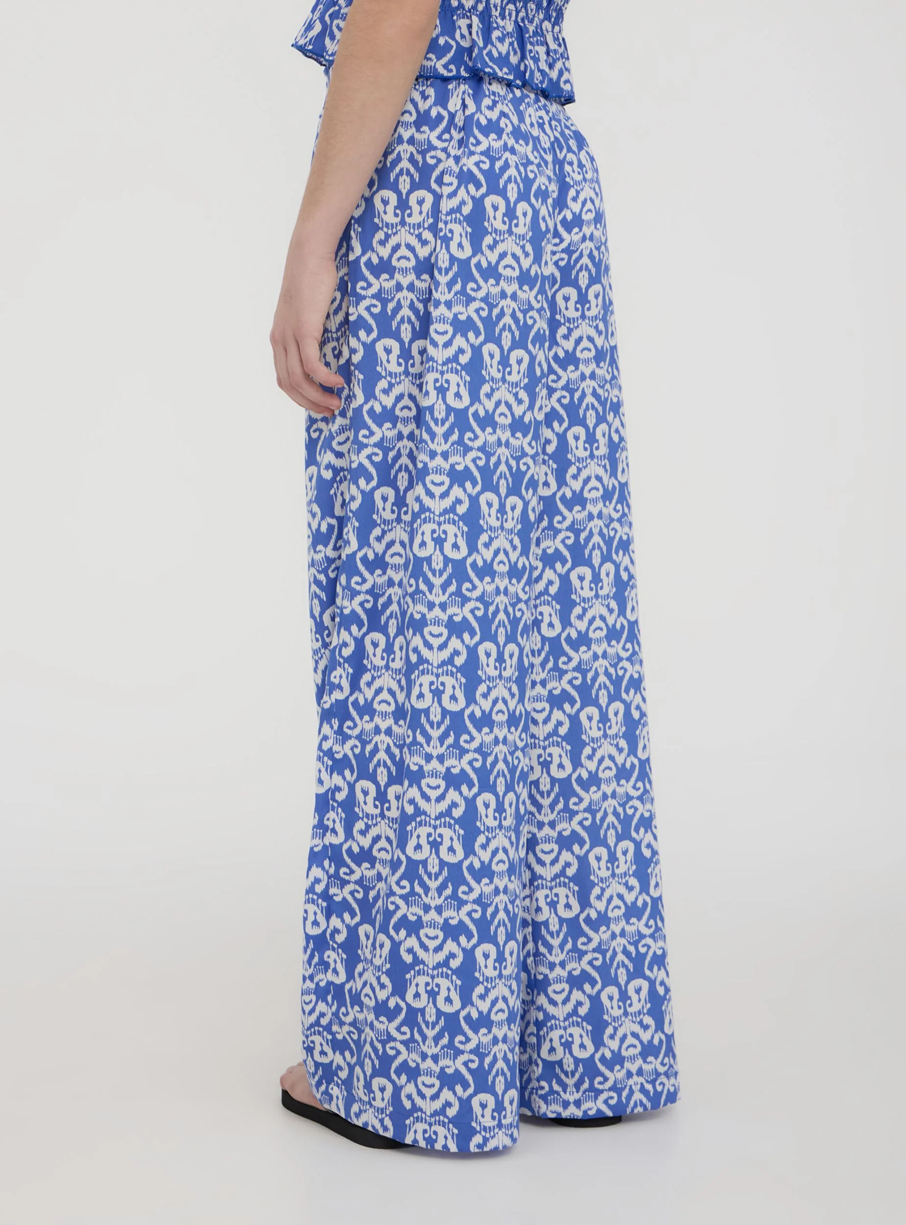Pantaloni wide leg fantasia etnica