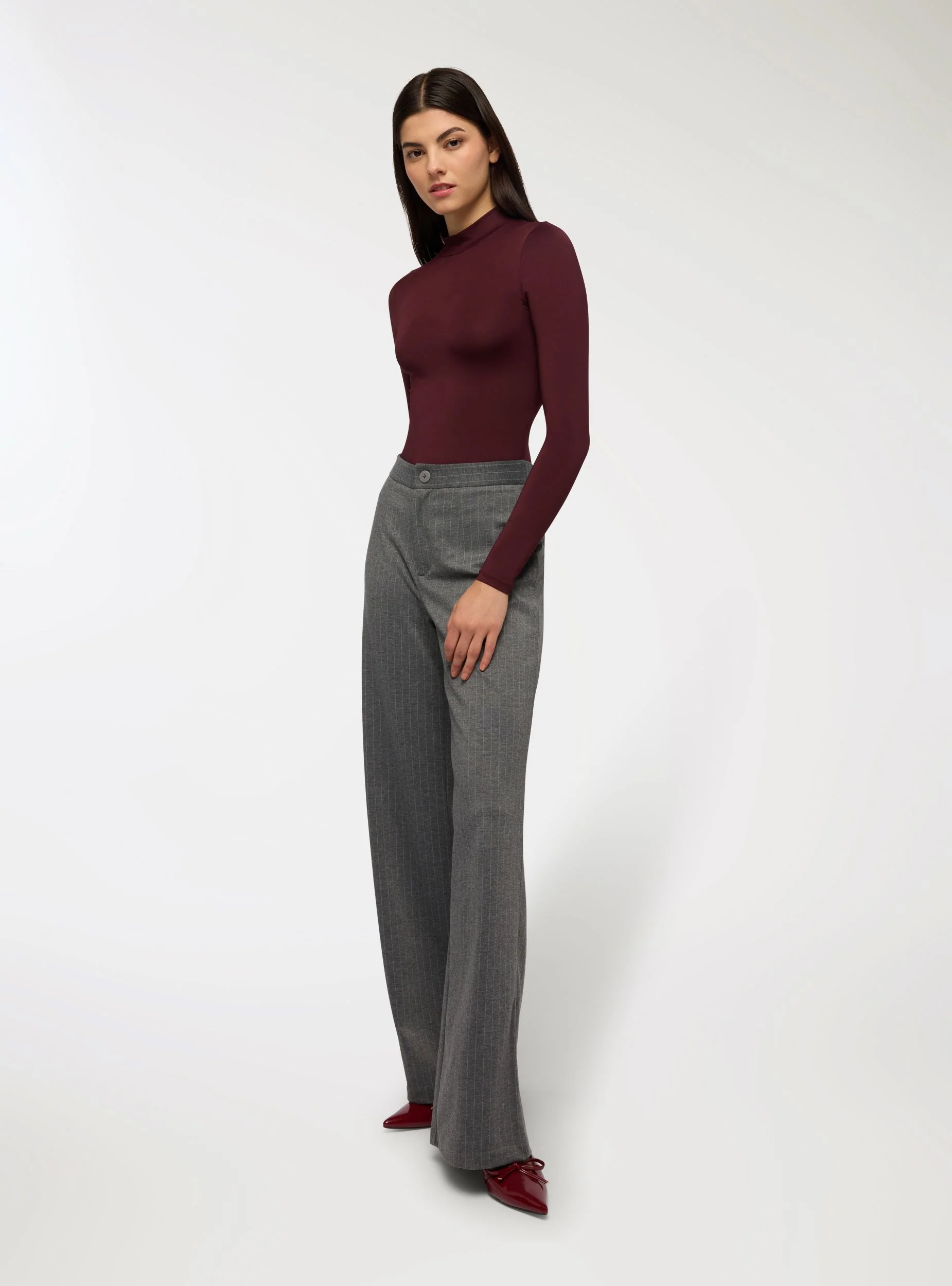 Pantaloni wide leg gessati - Image 2