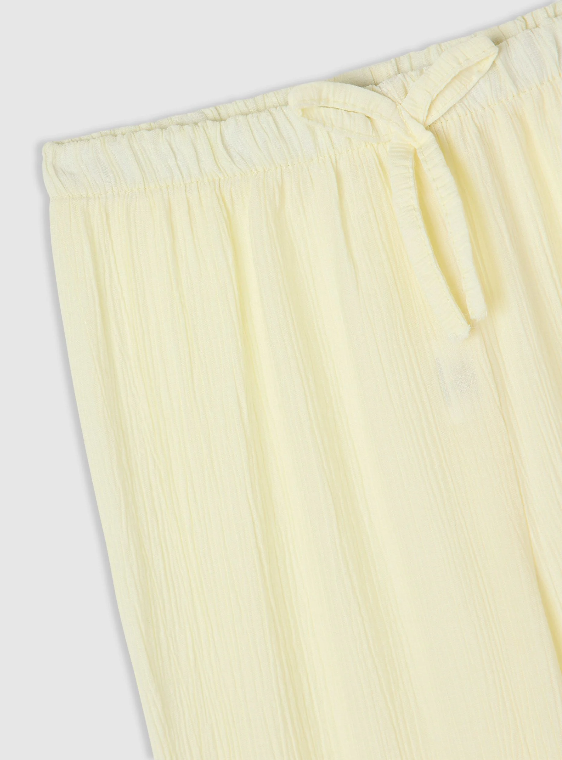 Pantaloni wide leg goffrati con coulisse - Image 3