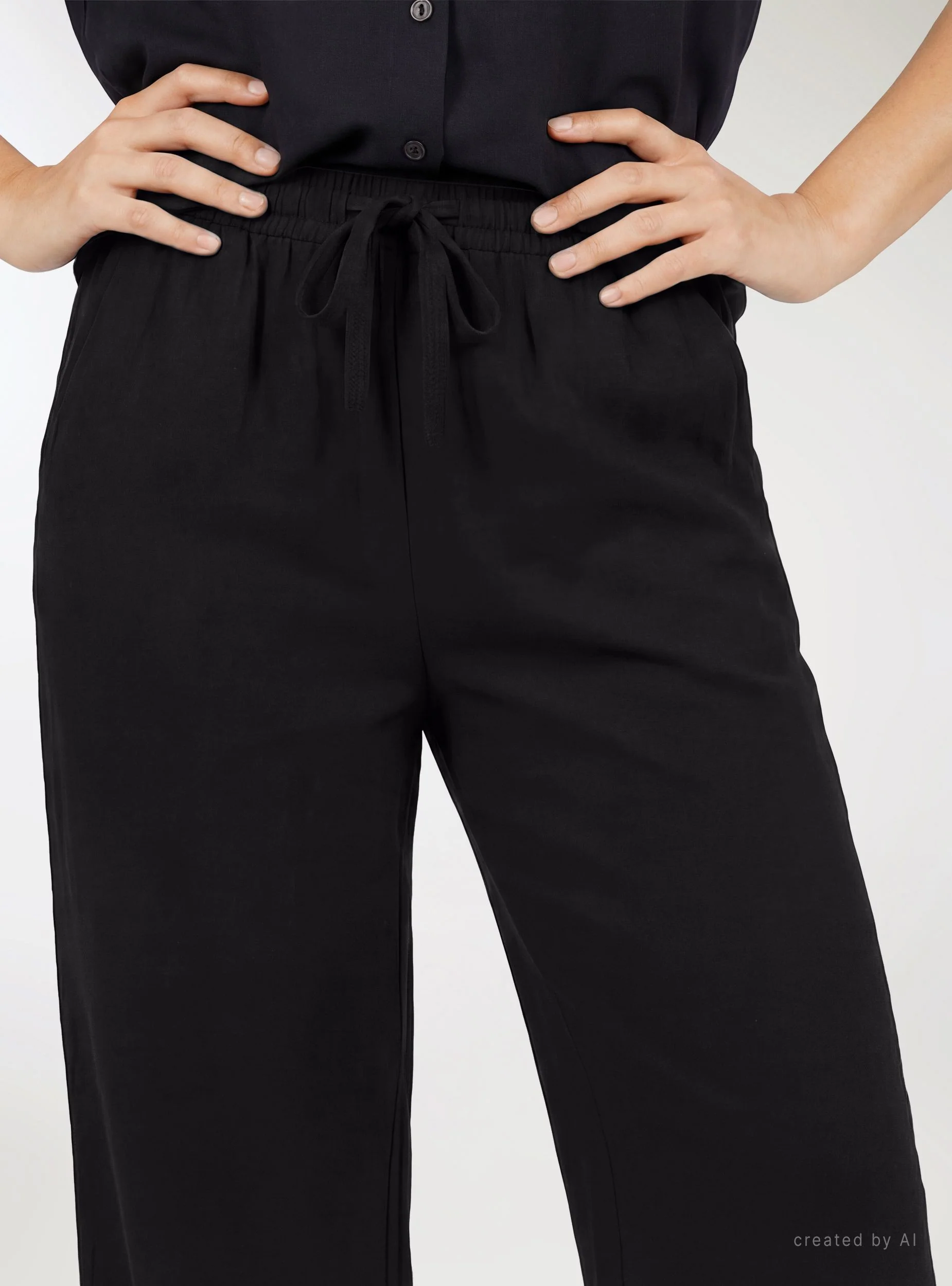 Pantaloni wide leg in cotone - Image 4