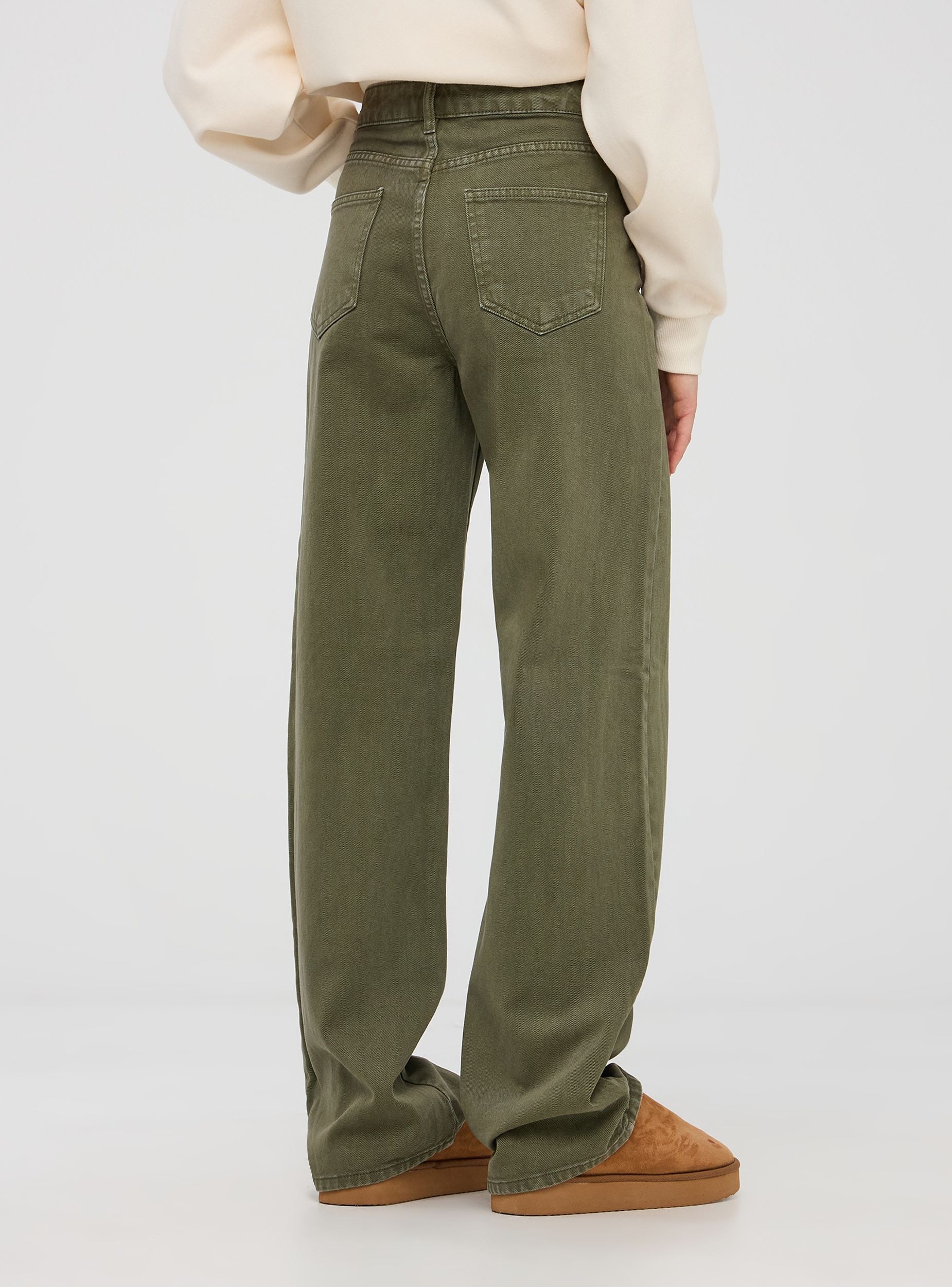 Pantaloni wide leg in denim