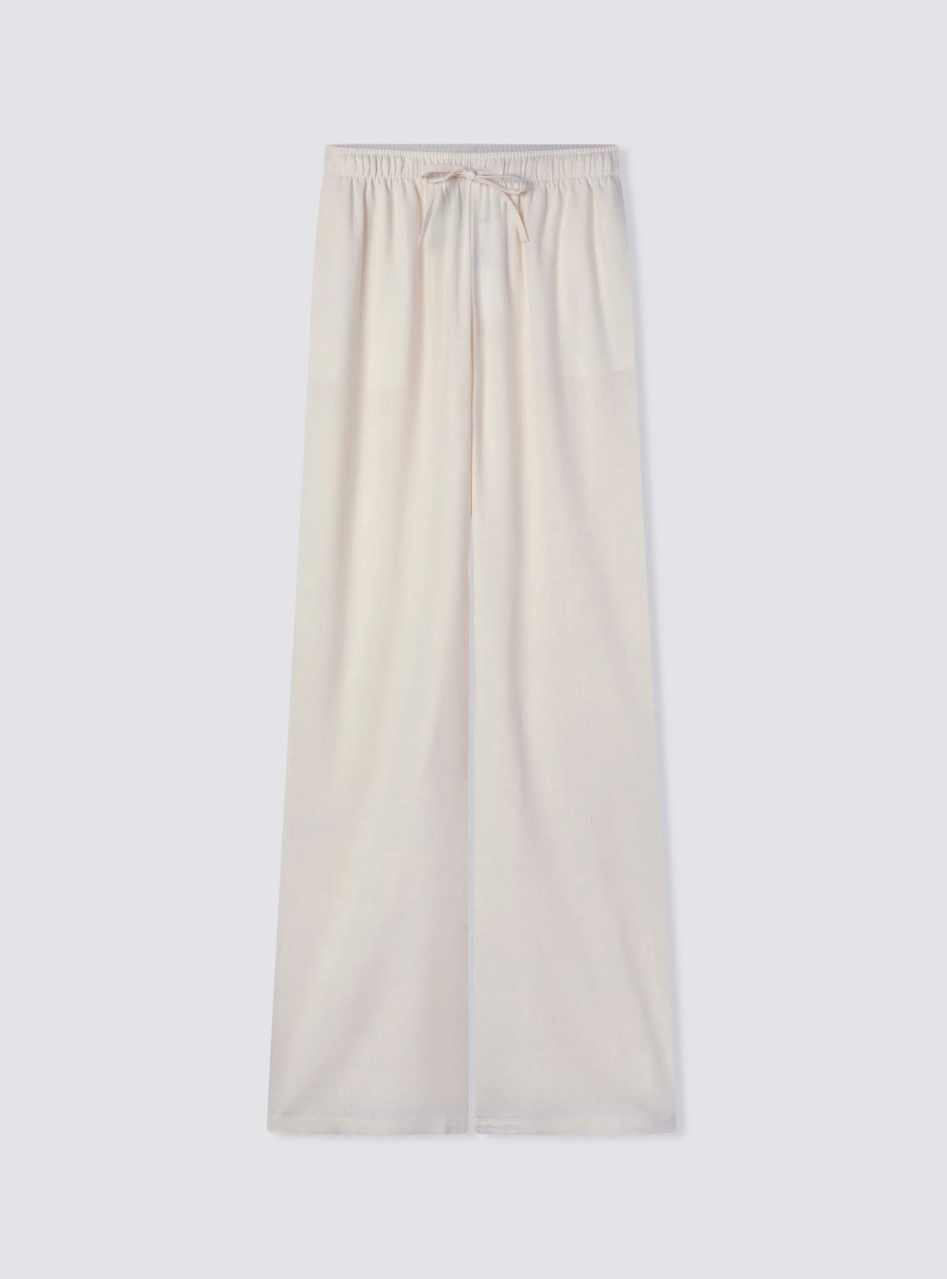Pantaloni wide leg in misto lino con coulisse - Image 6