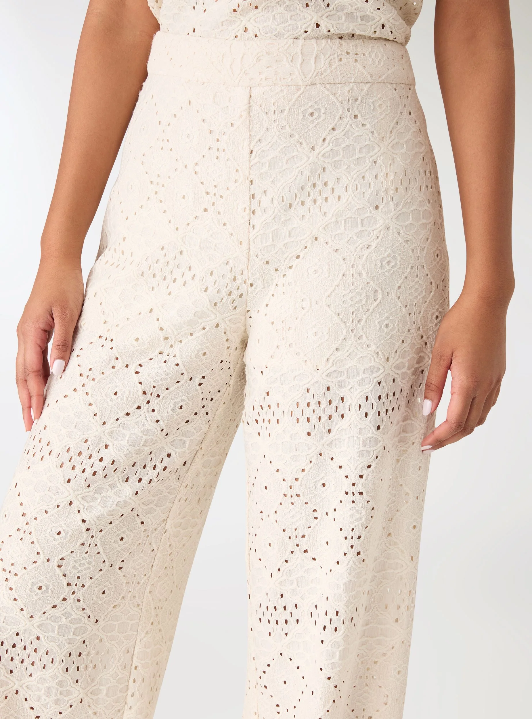 Pantaloni wide leg in sangallo - Image 4