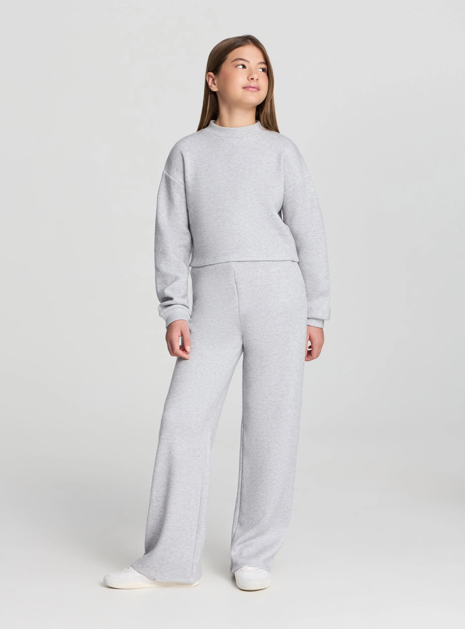 Pantaloni wide leg in tessuto caldo