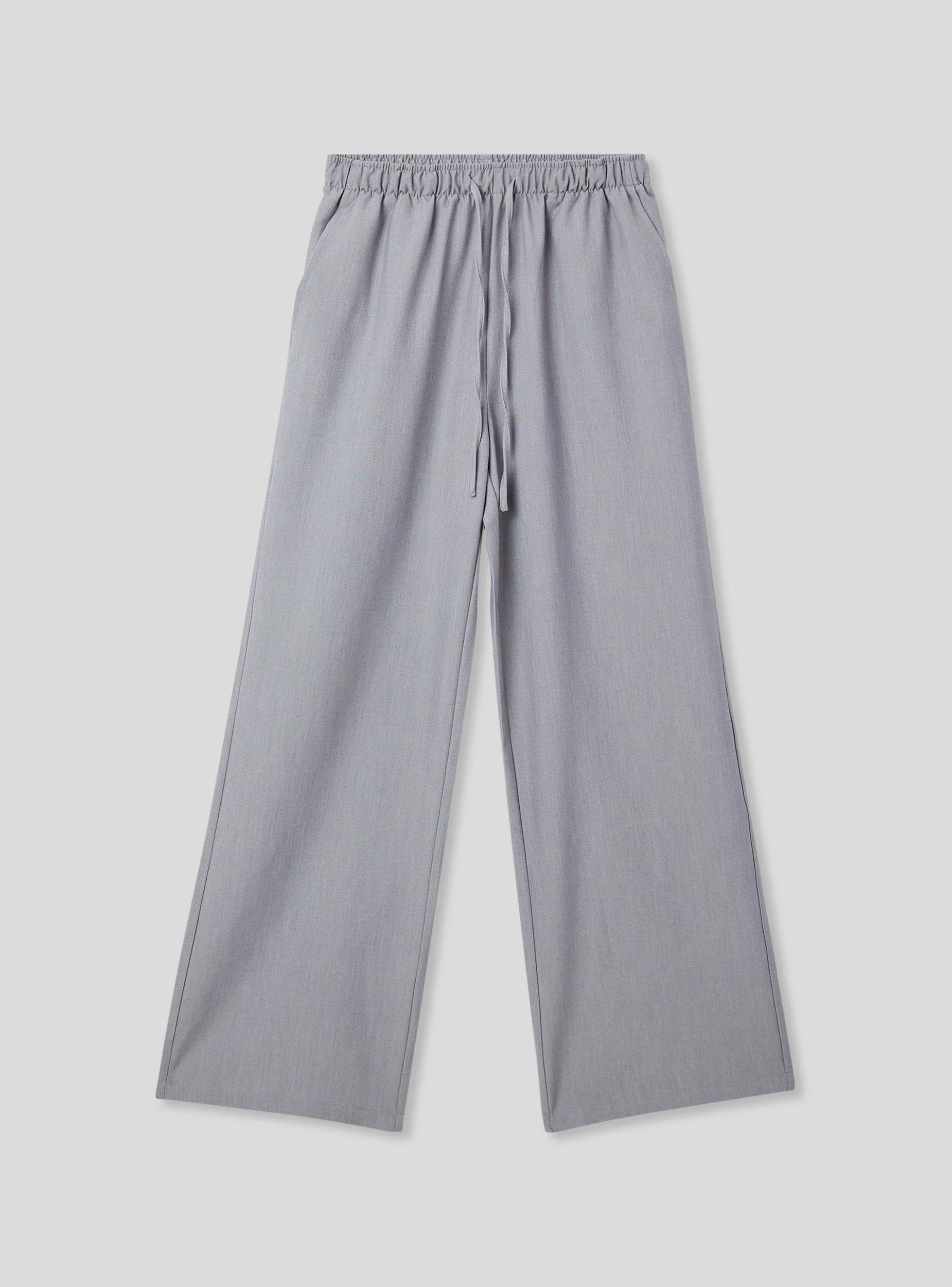 Pantaloni wide leg melange con coulisse - Image 4