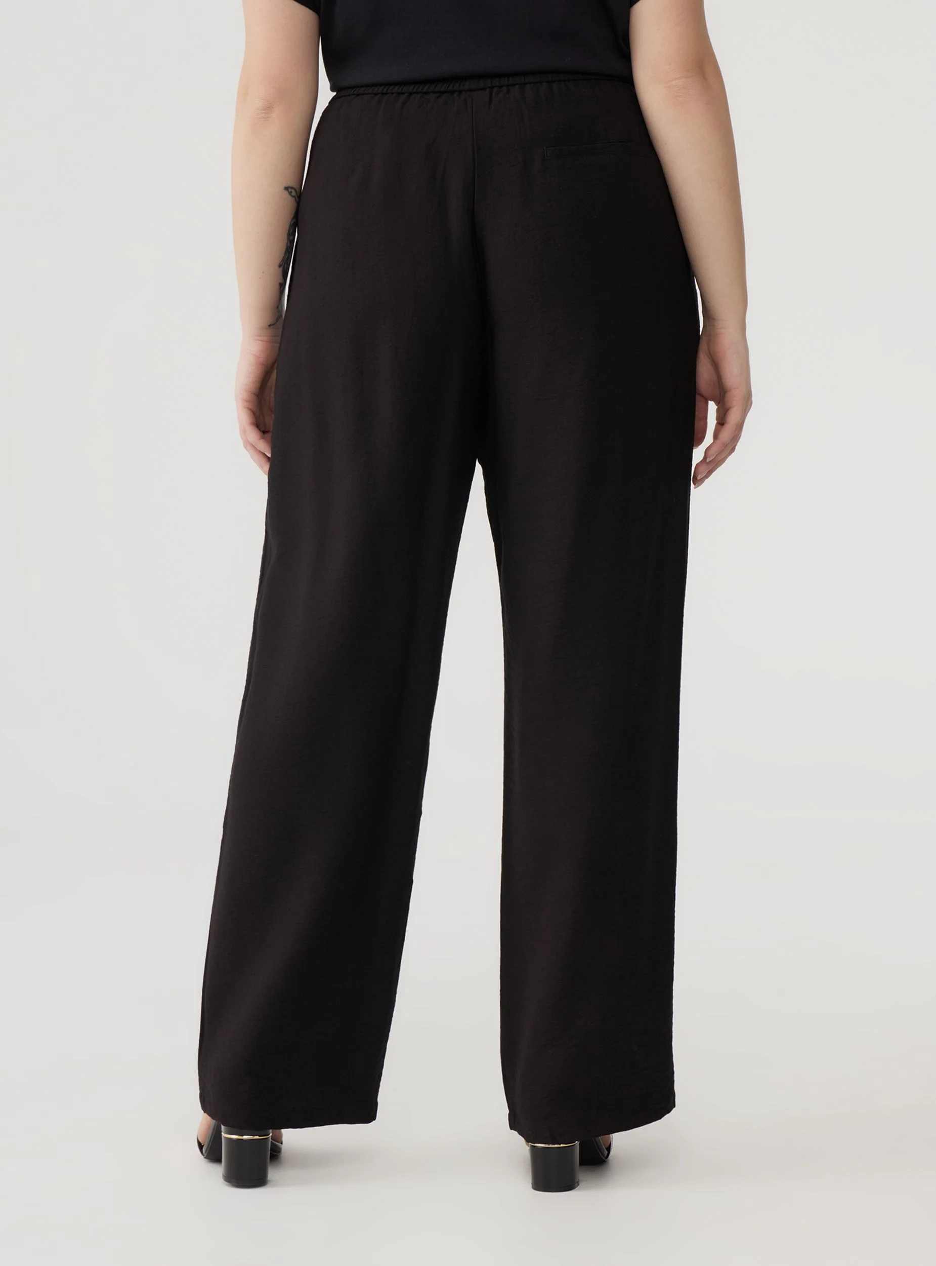 Pantaloni wide leg tessuto leggero - Image 2