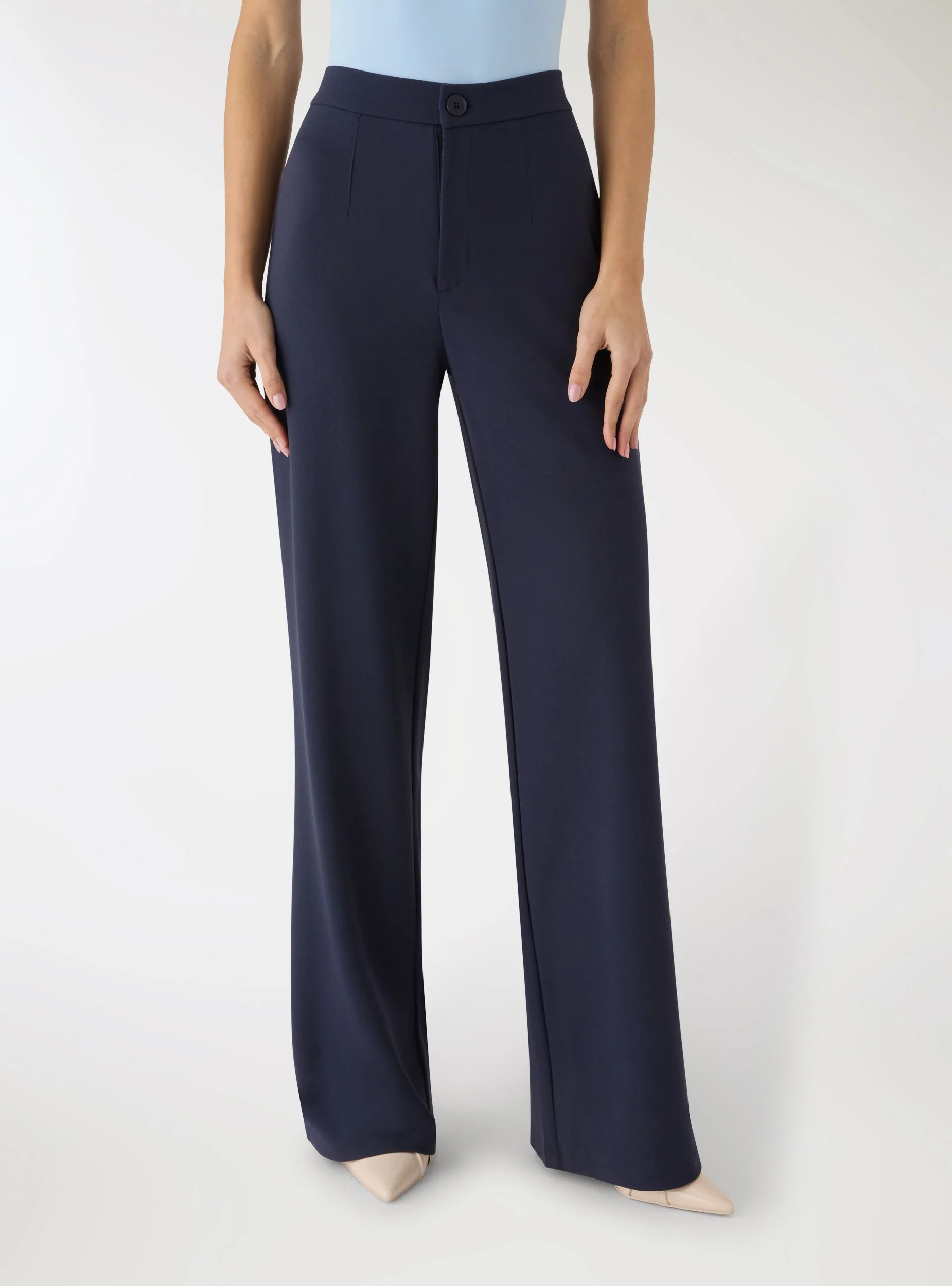 Pantaloni wide leg tinta unita - Image 4