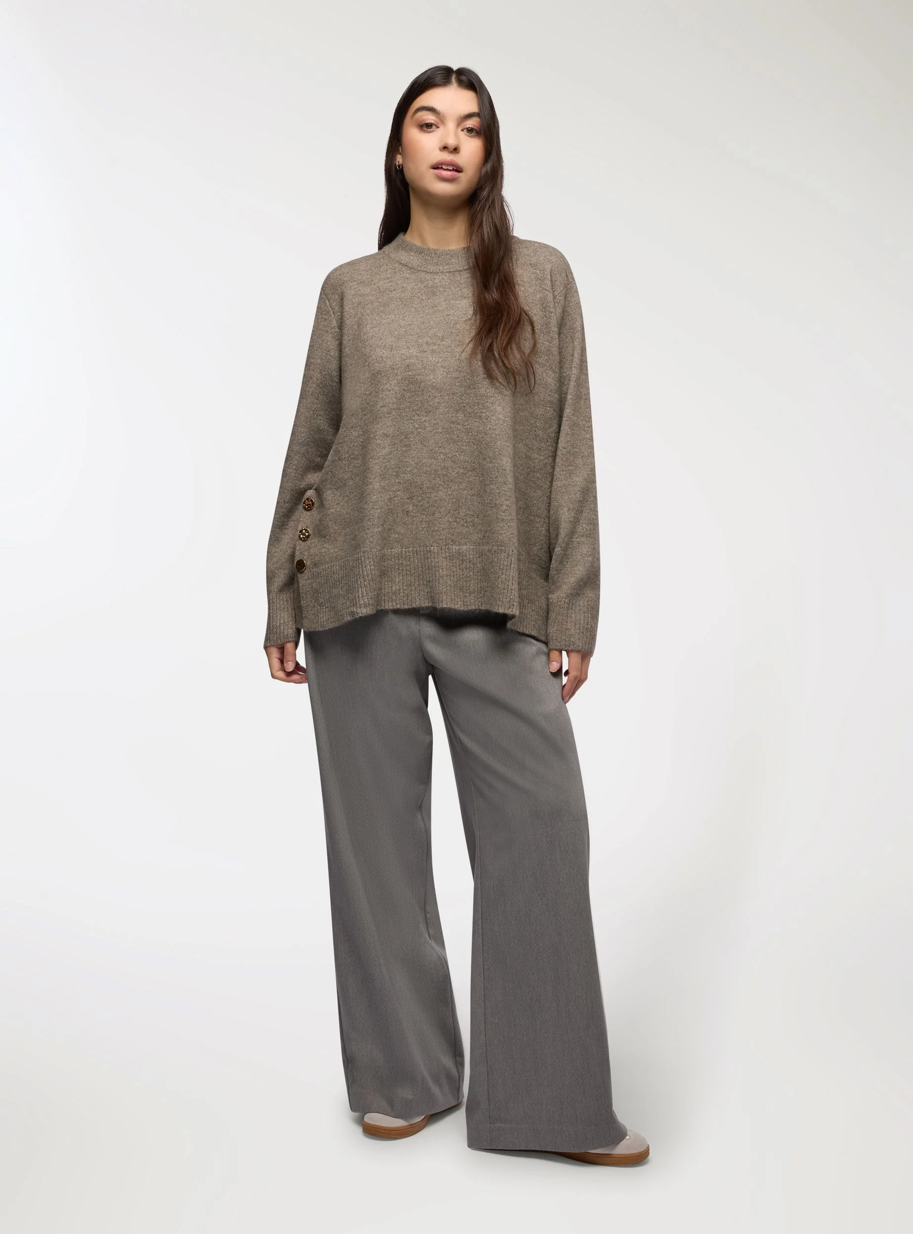 Pantaloni wide leg tinta unita