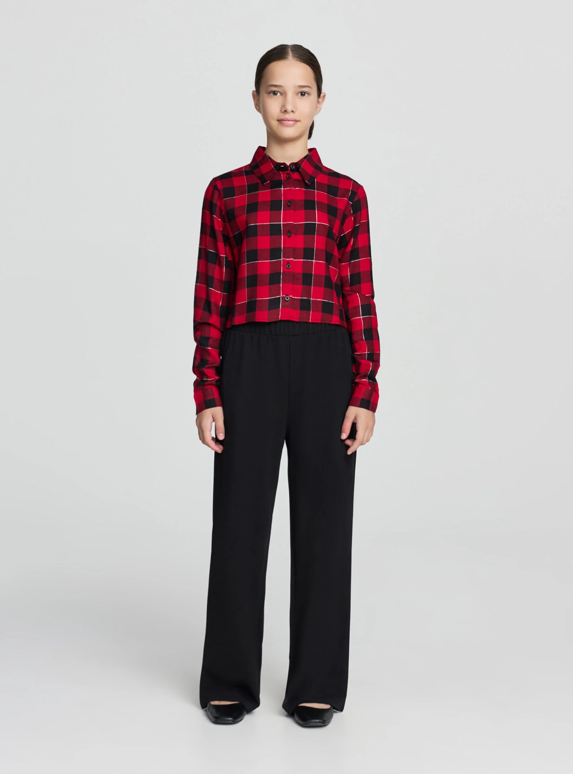 Pantaloni wide leg tinta unita