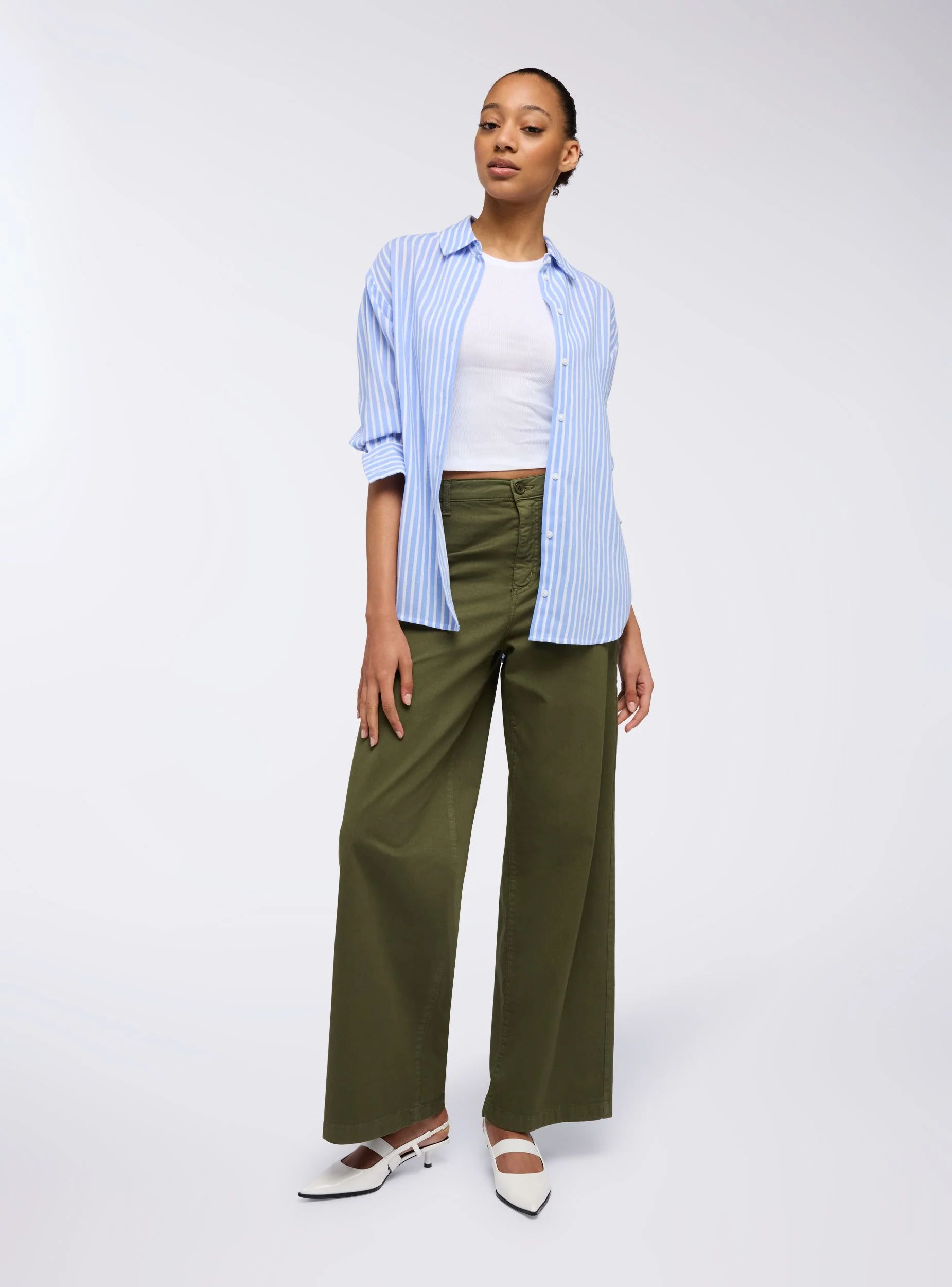 Pantaloni wide leg vita alta - Image 3